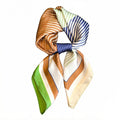 Anna-Kaci Womens Modern Colorblock Stripe Square Scarf Elegant Fashion Neck Wrap