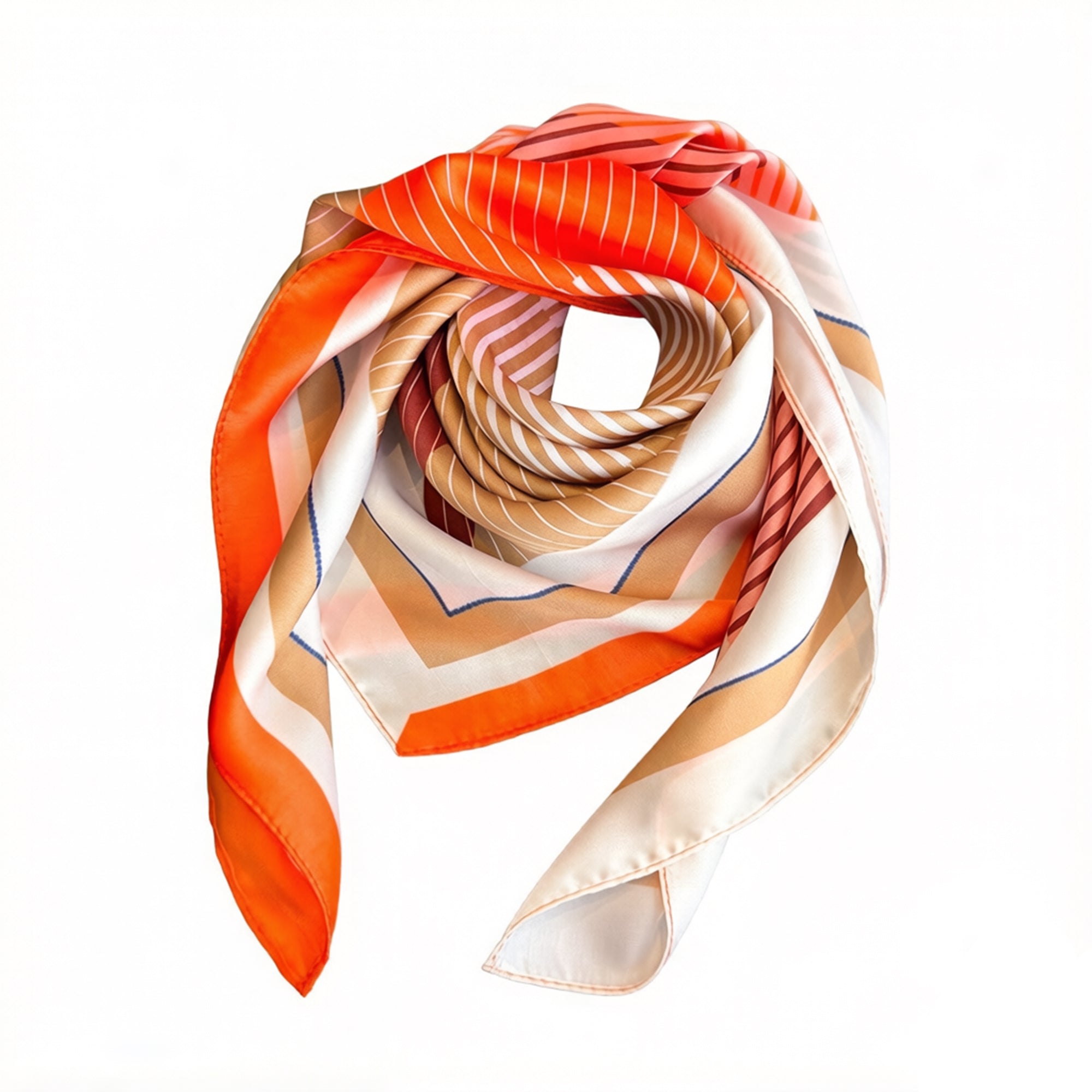 Anna-Kaci Womens Modern Colorblock Stripe Square Scarf Elegant Fashion Neck Wrap