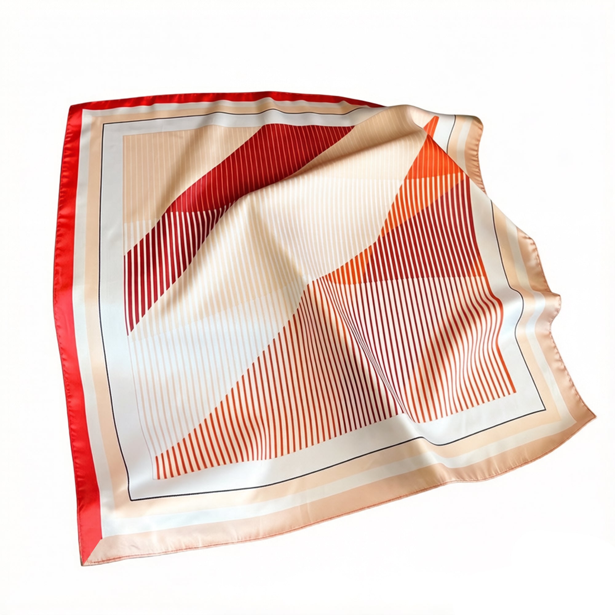 Anna-Kaci Womens Modern Colorblock Stripe Square Scarf Elegant Fashion Neck Wrap