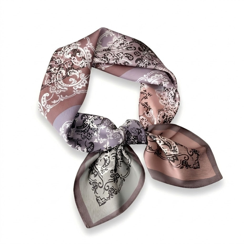 Anna-Kaci Women's Paisley Print Satin Square Scarf 27.5 x 27.5 Inches