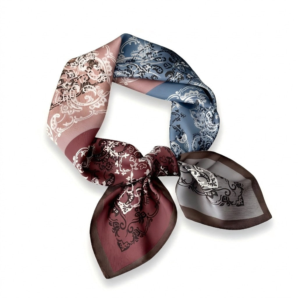Anna-Kaci Women's Paisley Print Satin Square Scarf 27.5 x 27.5 Inches