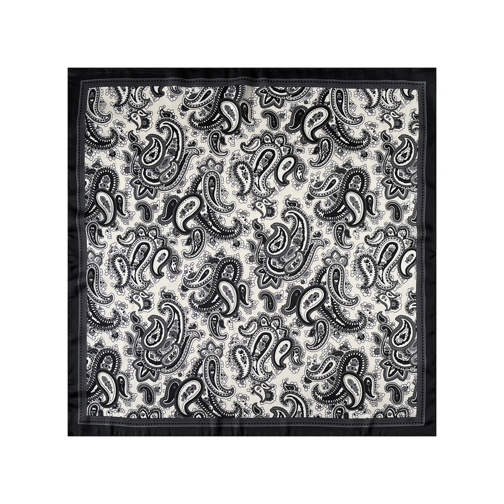 Anna-Kaci Women's Square Paisley Silk Feel Scarf Lightweight Printed Neck Hair Scarf 27.5 Inch