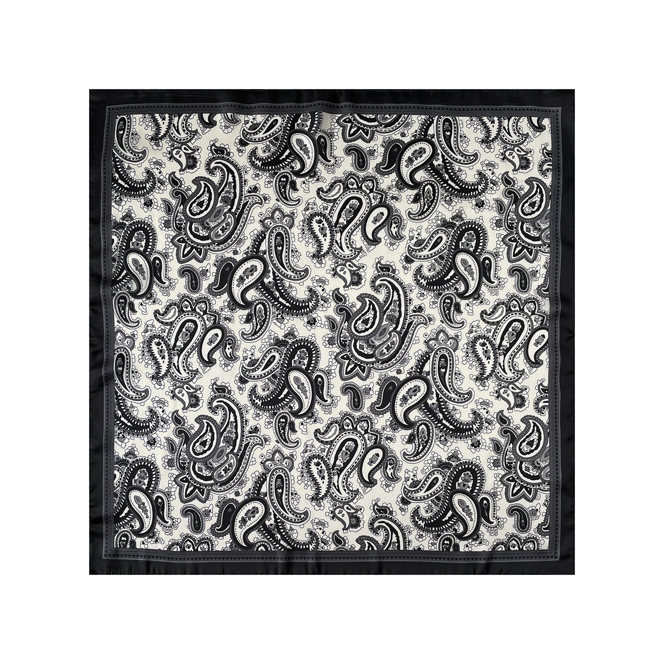 Anna-Kaci Women's Square Paisley Silk Feel Scarf Lightweight Printed Neck Hair Scarf 27.5 Inch