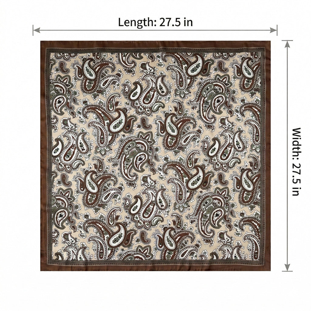 Anna-Kaci Women's Square Paisley Silk Feel Scarf Lightweight Printed Neck Hair Scarf 27.5 Inch