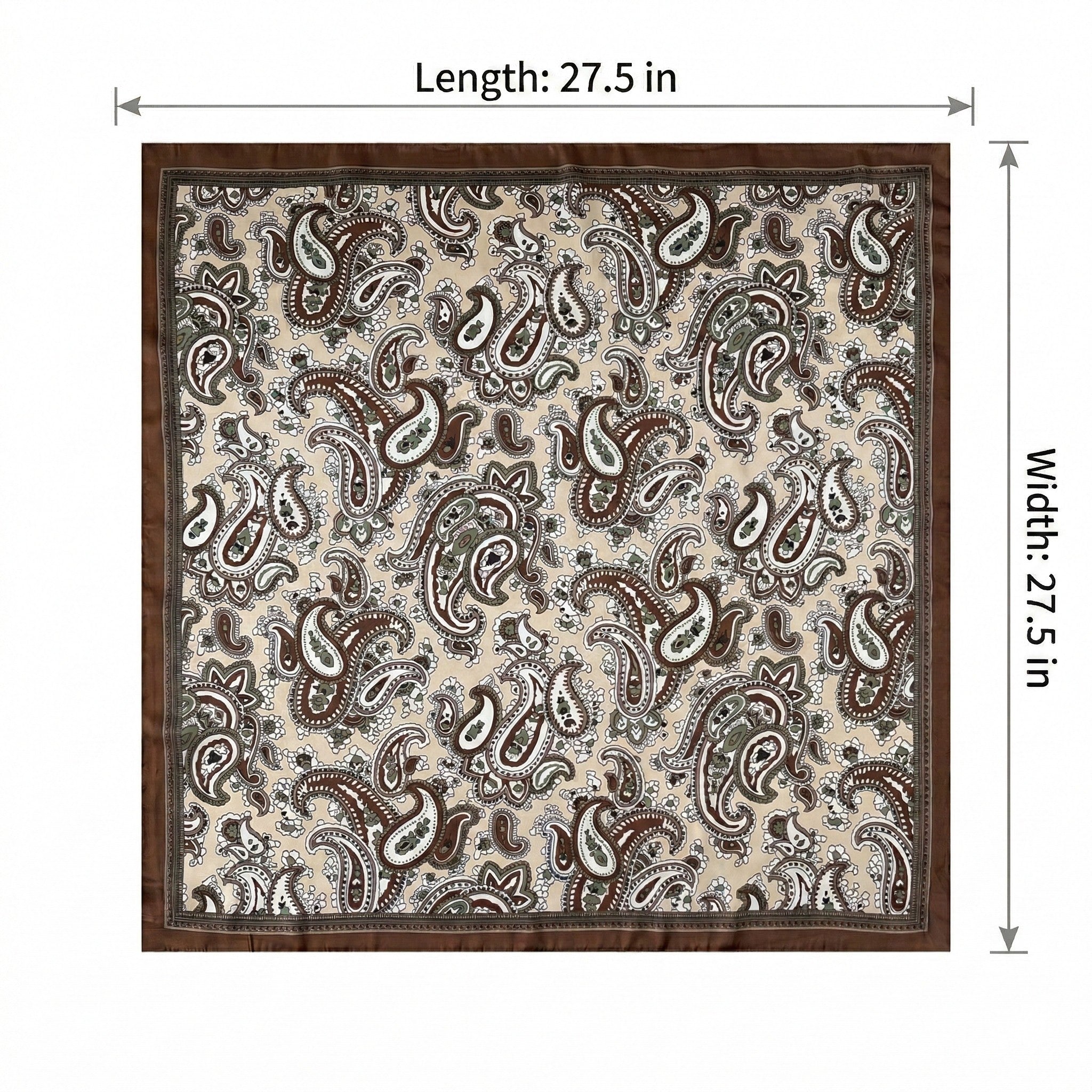 Anna-Kaci Women's Square Paisley Silk Feel Scarf Lightweight Printed Neck Hair Scarf 27.5 Inch