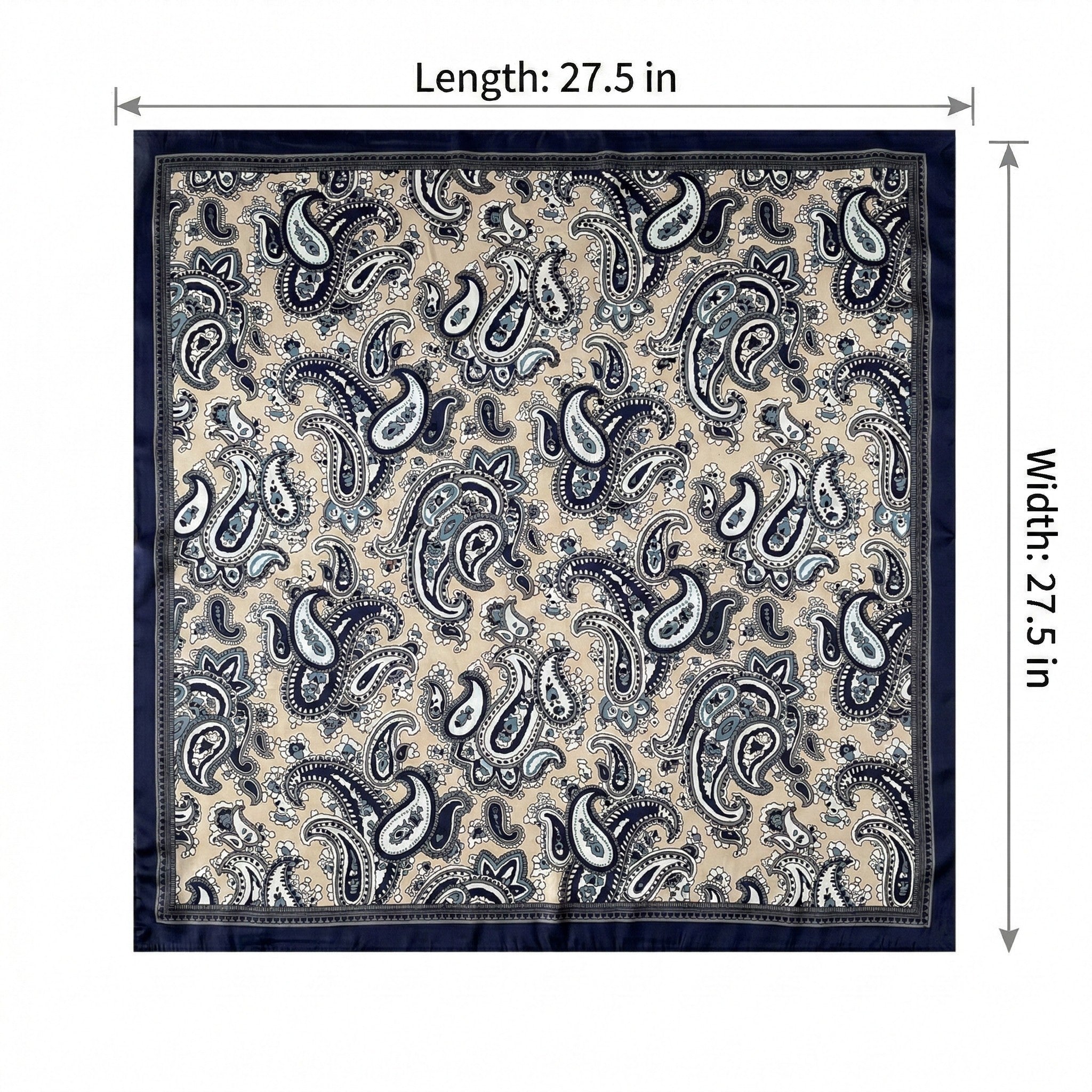 Anna-Kaci Women's Square Paisley Silk Feel Scarf Lightweight Printed Neck Hair Scarf 27.5 Inch