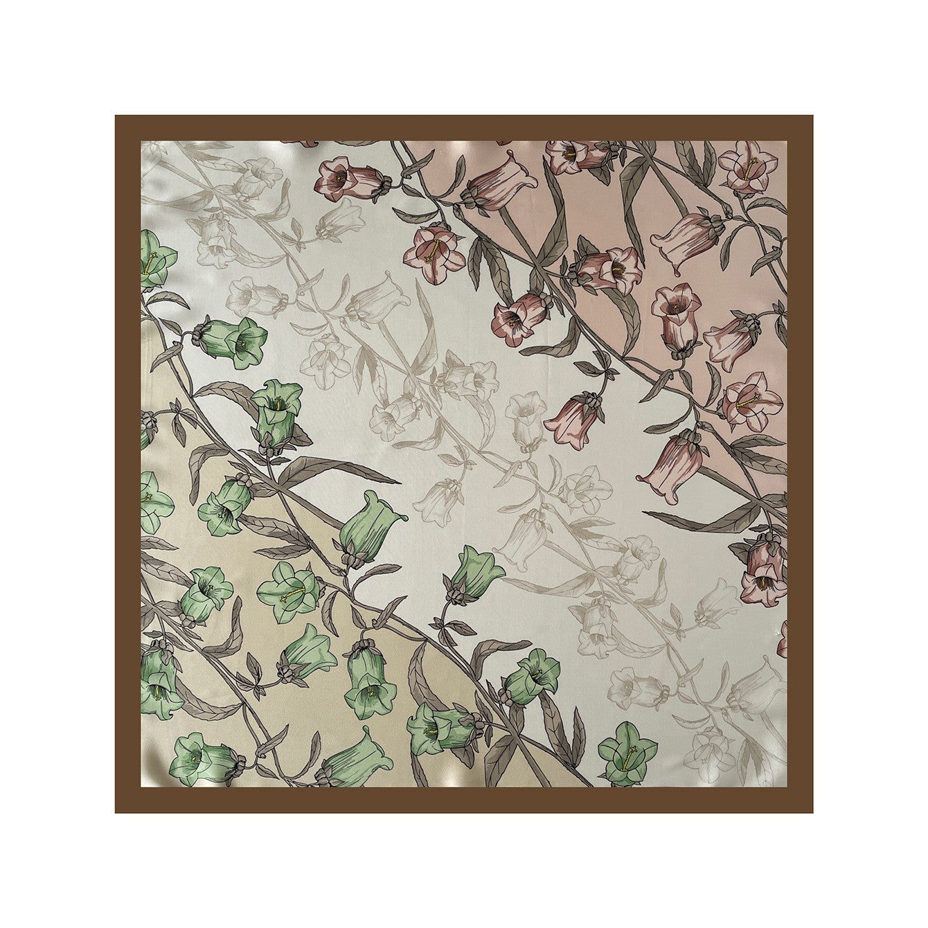 Anna-Kaci Women's Square Floral Silk Feel Scarf Lightweight Botanical Neck Hair Wrap 27.5 Inch