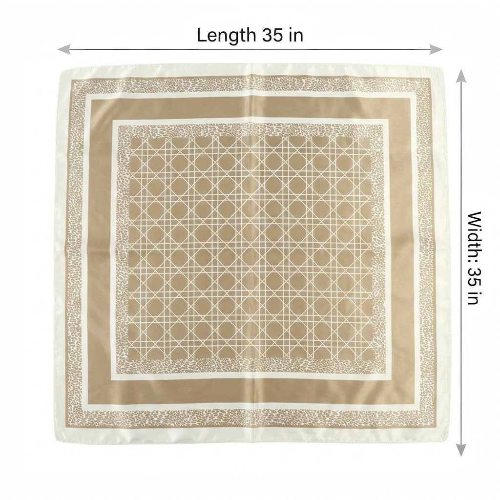 Anna-Kaci Women's Square Geometric Satin Scarf Silk Feel Head Wrap Bandana 35 Inch