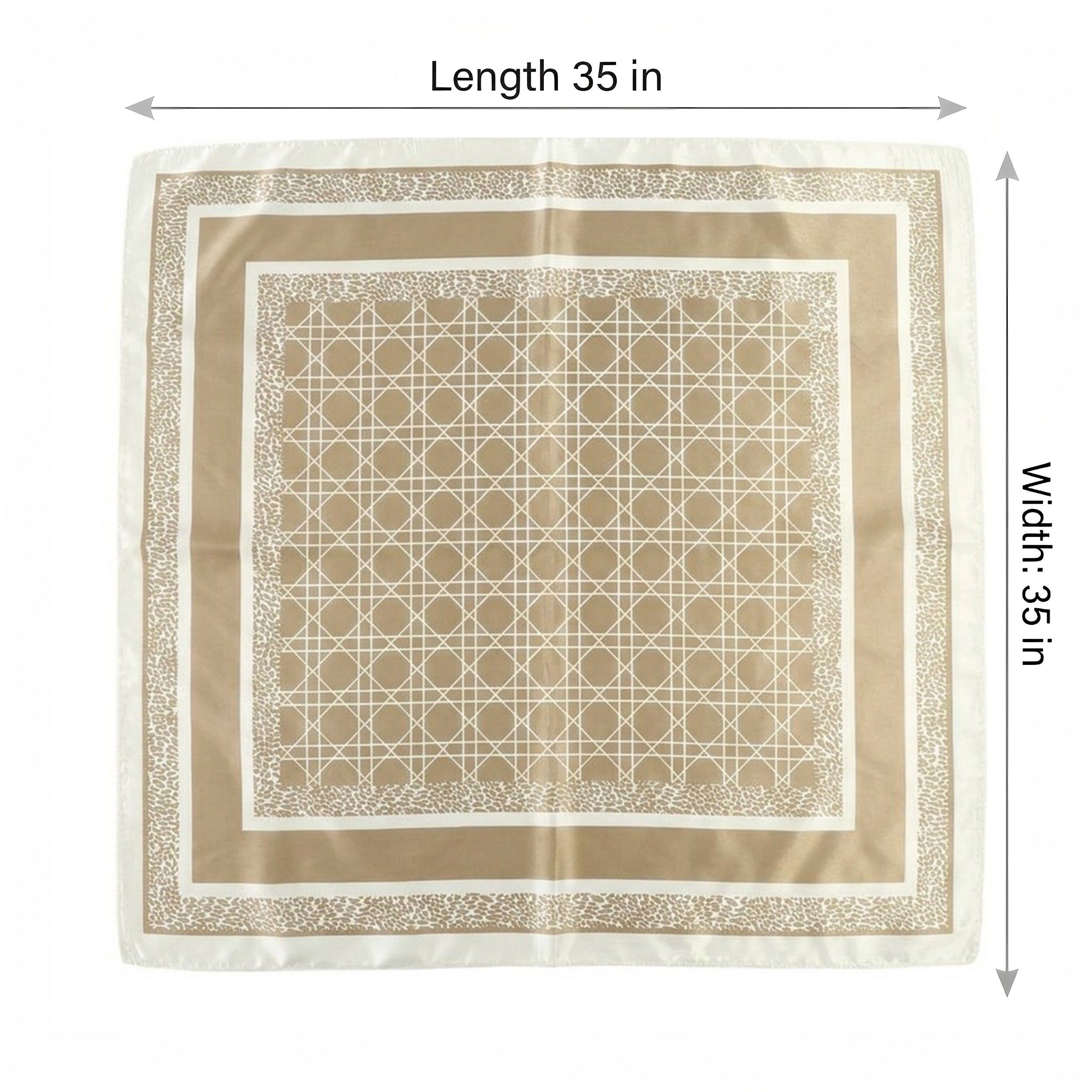 Anna-Kaci Women's Square Geometric Satin Scarf Silk Feel Head Wrap Bandana 35 Inch