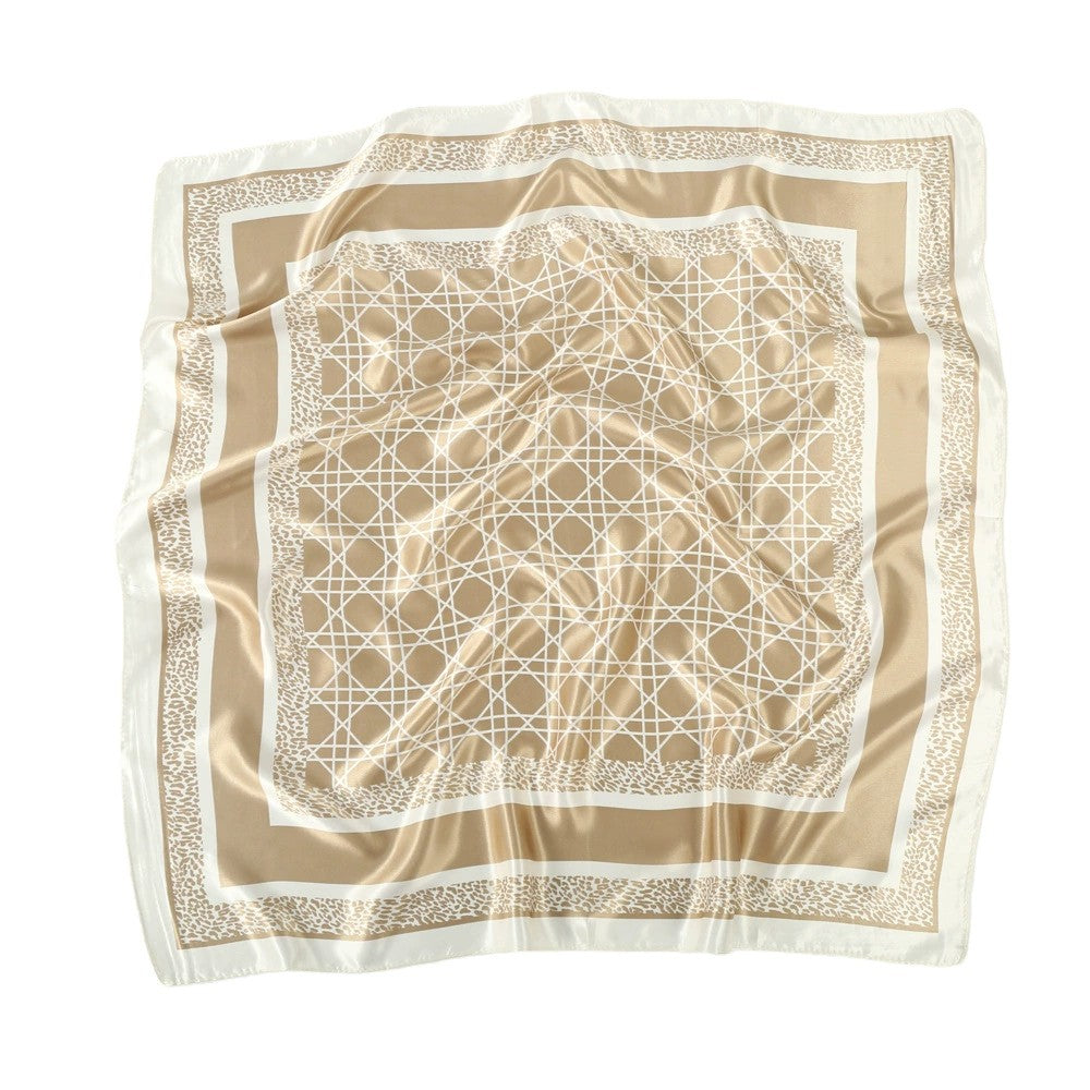 Anna-Kaci Women's Square Geometric Satin Scarf Silk Feel Head Wrap Bandana 35 Inch