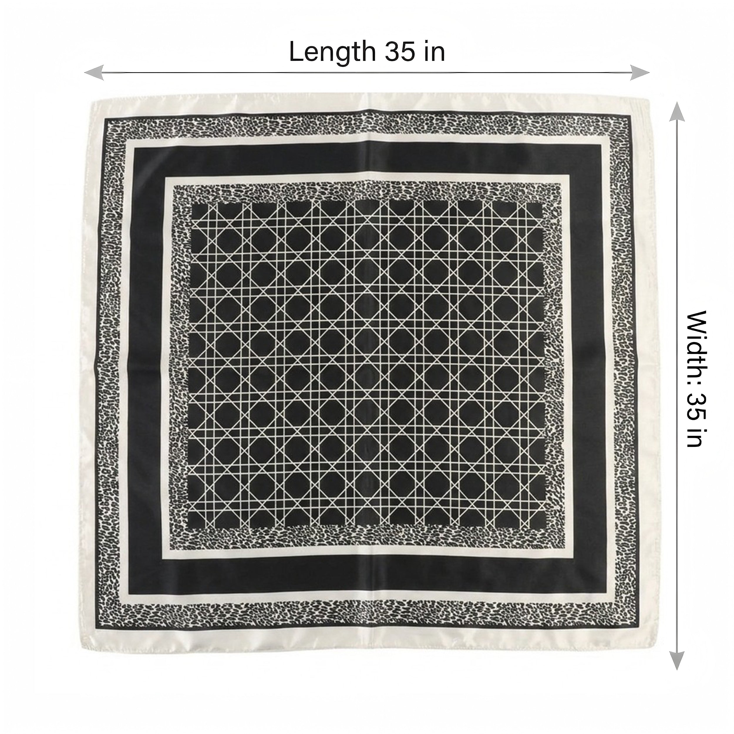 Anna-Kaci Women's Square Geometric Satin Scarf Silk Feel Head Wrap Bandana 35 Inch