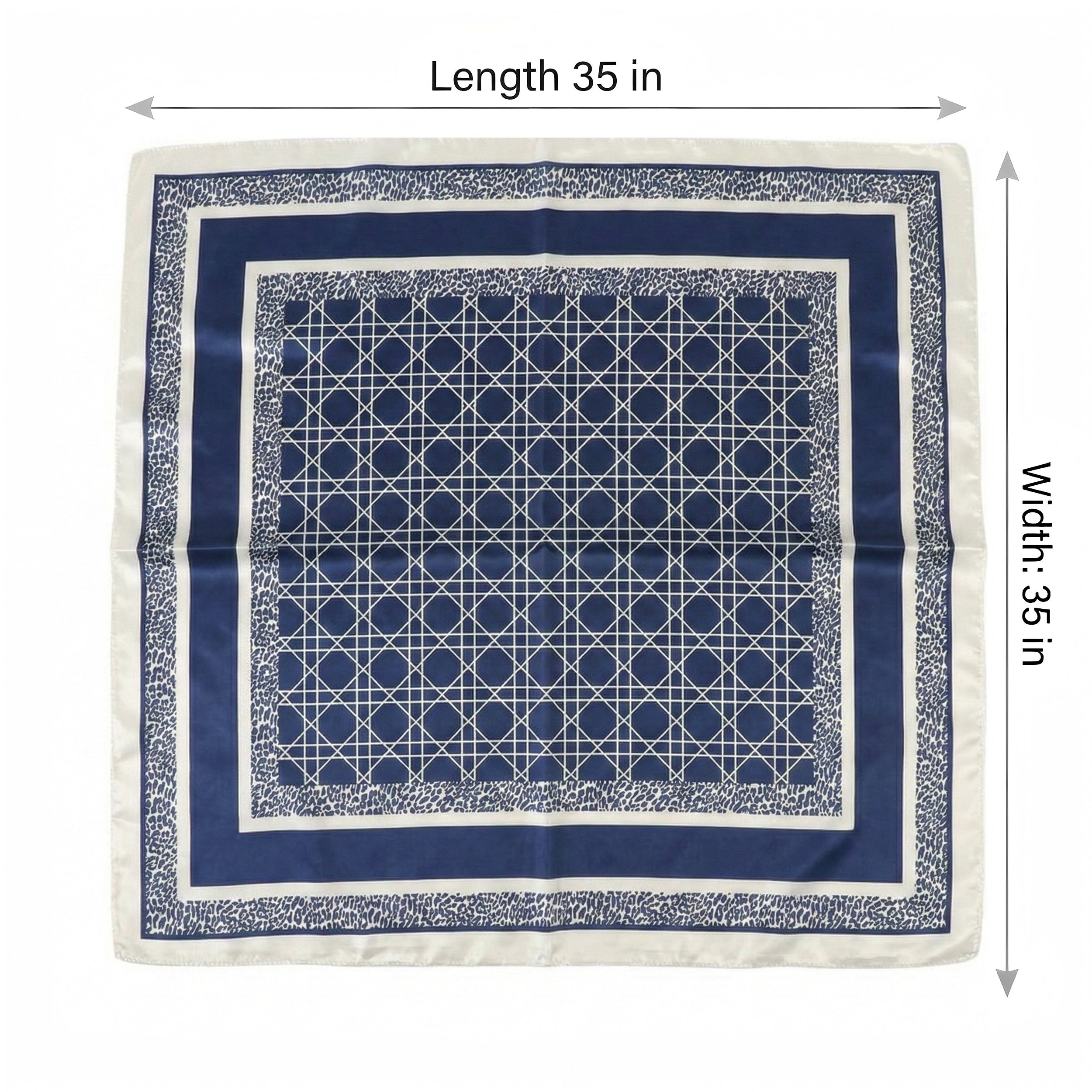 Anna-Kaci Women's Square Geometric Satin Scarf Silk Feel Head Wrap Bandana 35 Inch