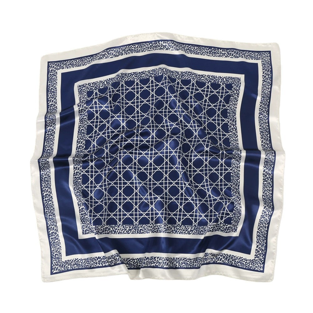 Anna-Kaci Women's Square Geometric Satin Scarf Silk Feel Head Wrap Bandana 35 Inch