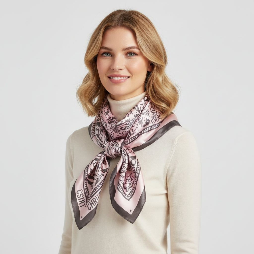 Anna-Kaci Women's Oversized Botanical Satin Scarf Silk Touch Square Head Wrap 35 Inch