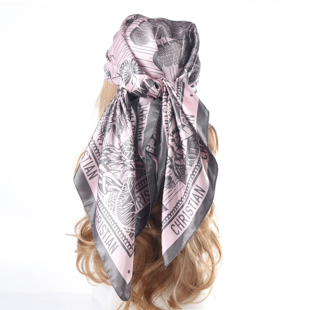 Anna-Kaci Women's Oversized Botanical Satin Scarf Silk Touch Square Head Wrap 35 Inch
