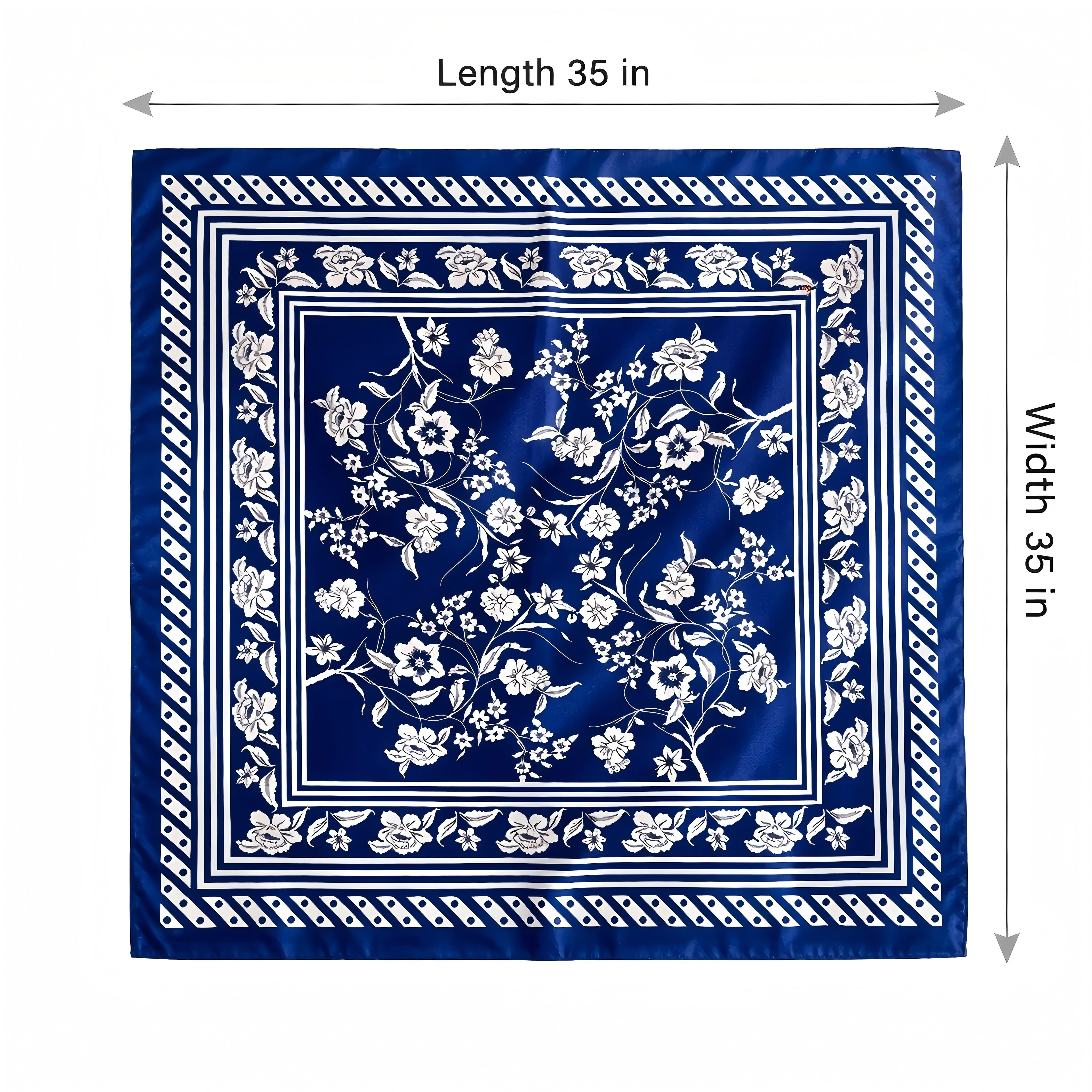 Anna-Kaci Vintage Floral Print Satin Square Scarf 35 x 35 Inches Head Scarf for Women