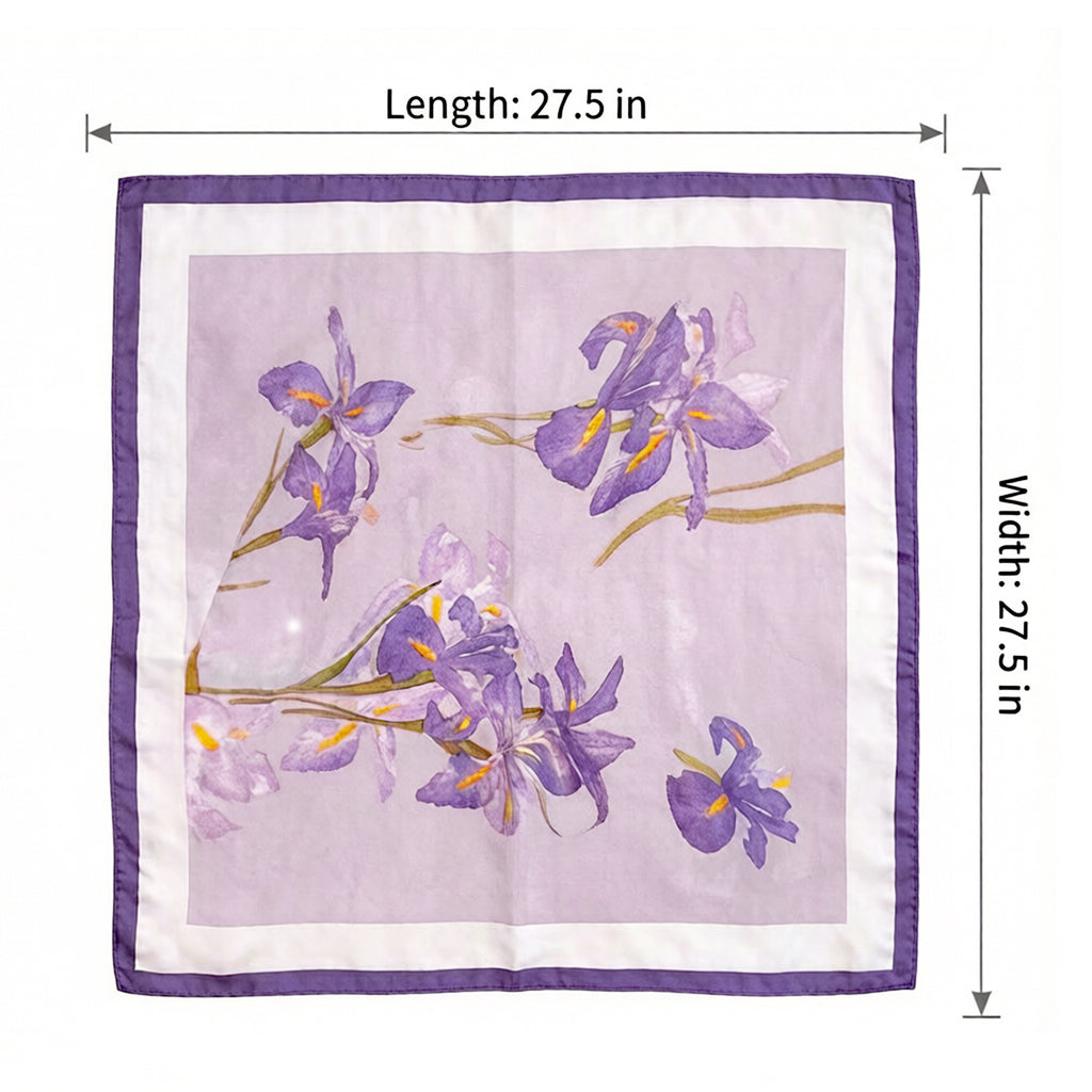Anna-Kaci Women's Square Satin Neck Scarf 27.5 Inch Floral Print Hair Head Neck Bandana Fashion Scarf
