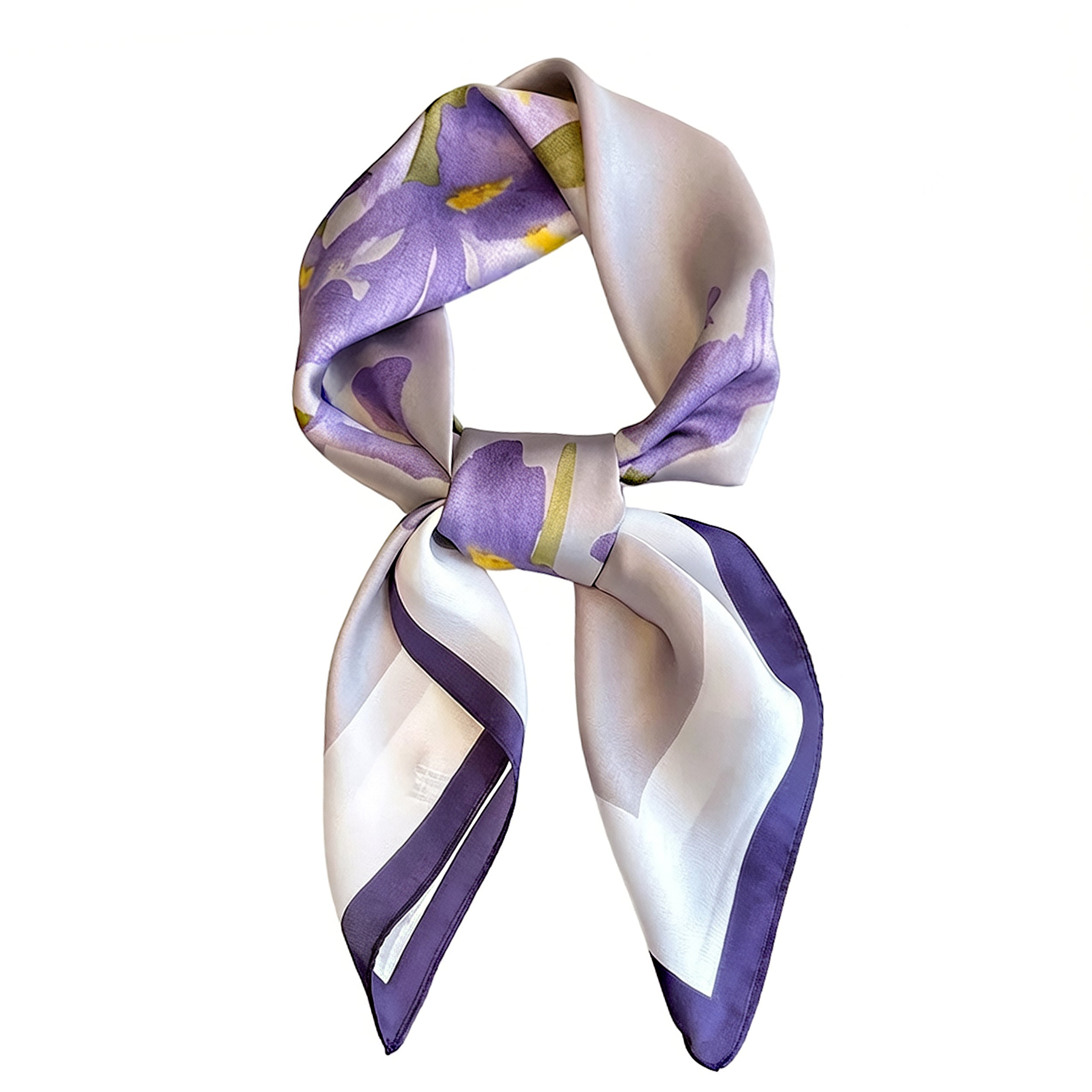Anna-Kaci Women's Square Satin Neck Scarf 27.5 Inch Floral Print Hair Head Neck Bandana Fashion Scarf