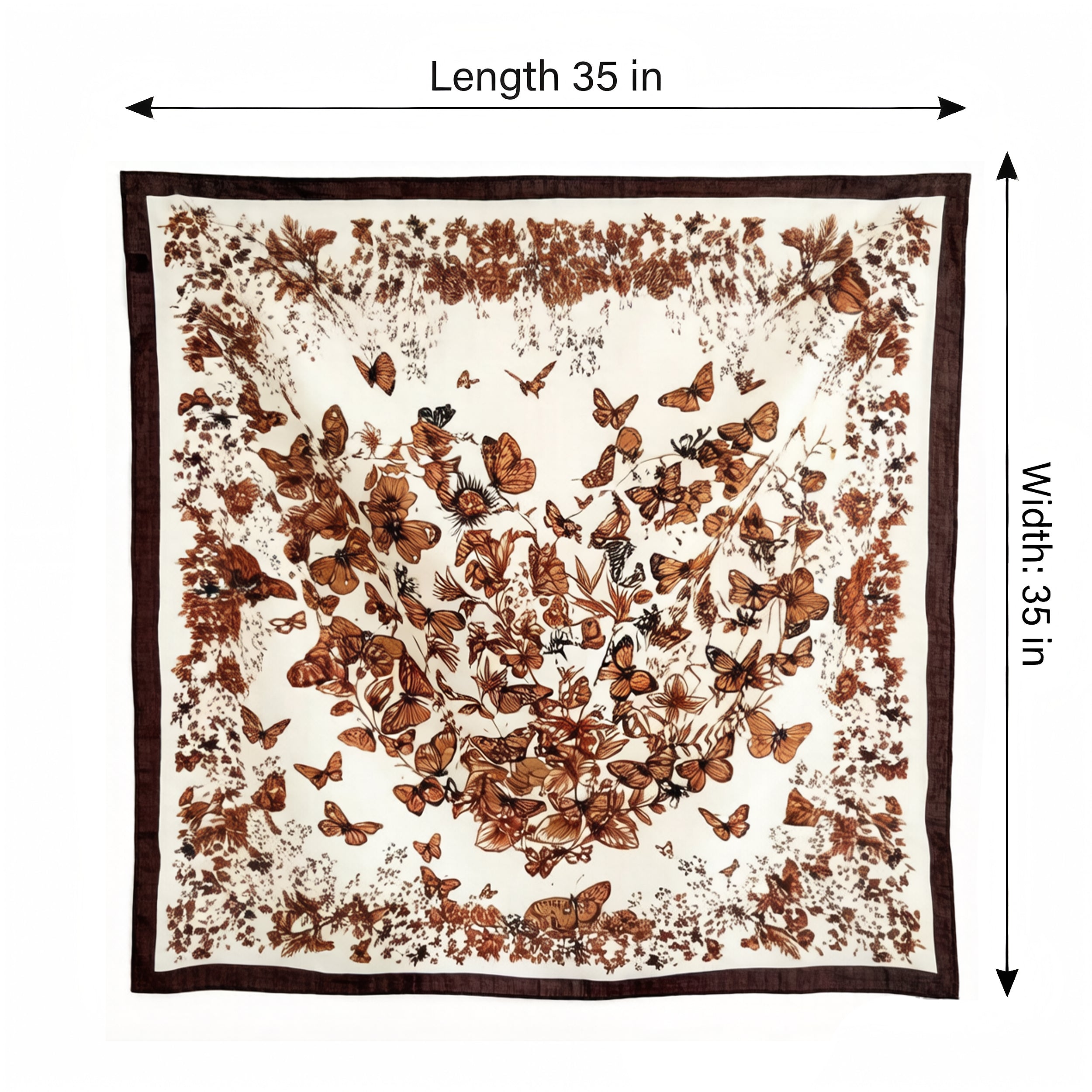 Anna-Kaci Women's 35 Inch Butterfly Floral Square Scarf Lightweight Fashion Shawl Wrap Hair Scarf
