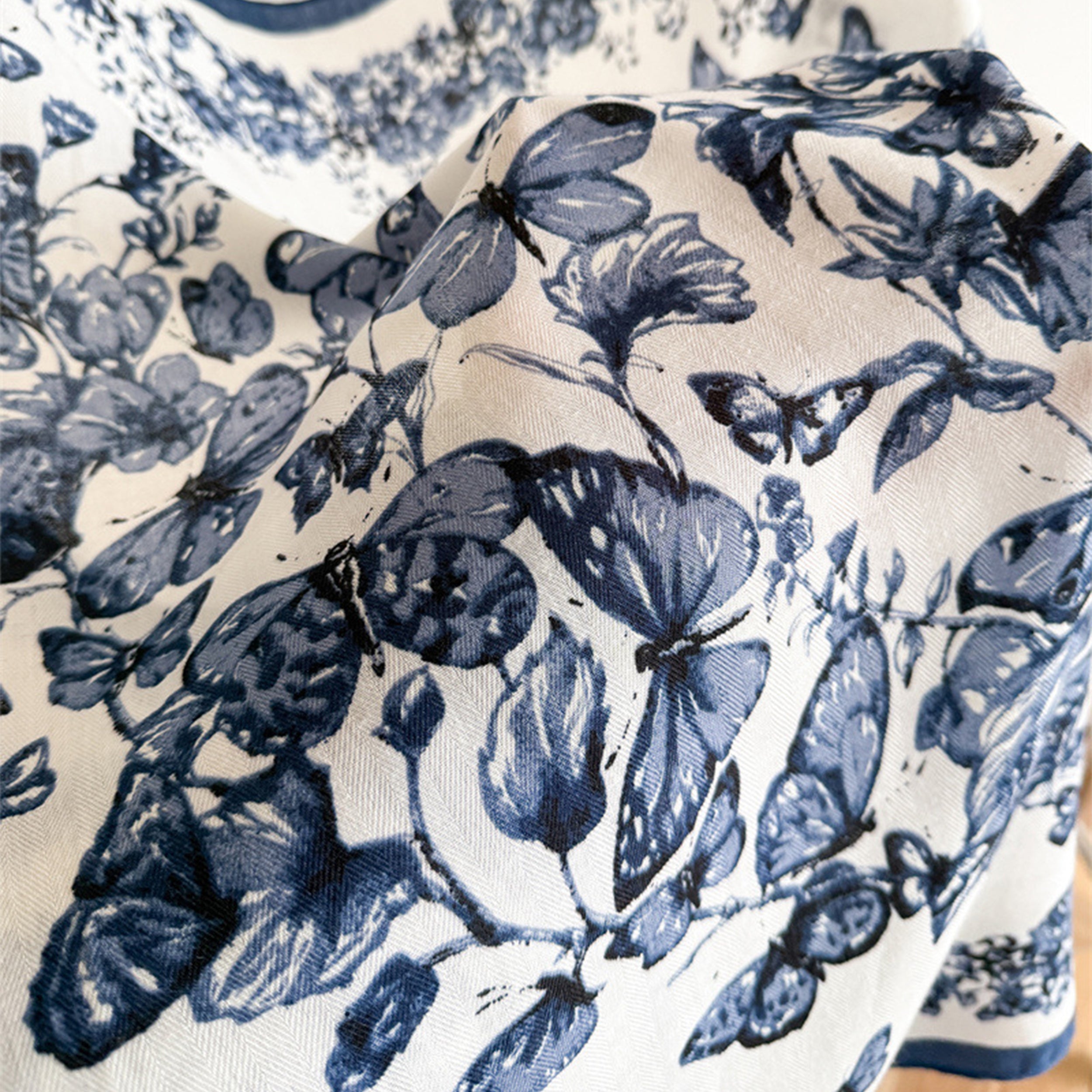 Anna-Kaci Women's 35 Inch Butterfly Floral Square Scarf Lightweight Fashion Shawl Wrap Hair Scarf