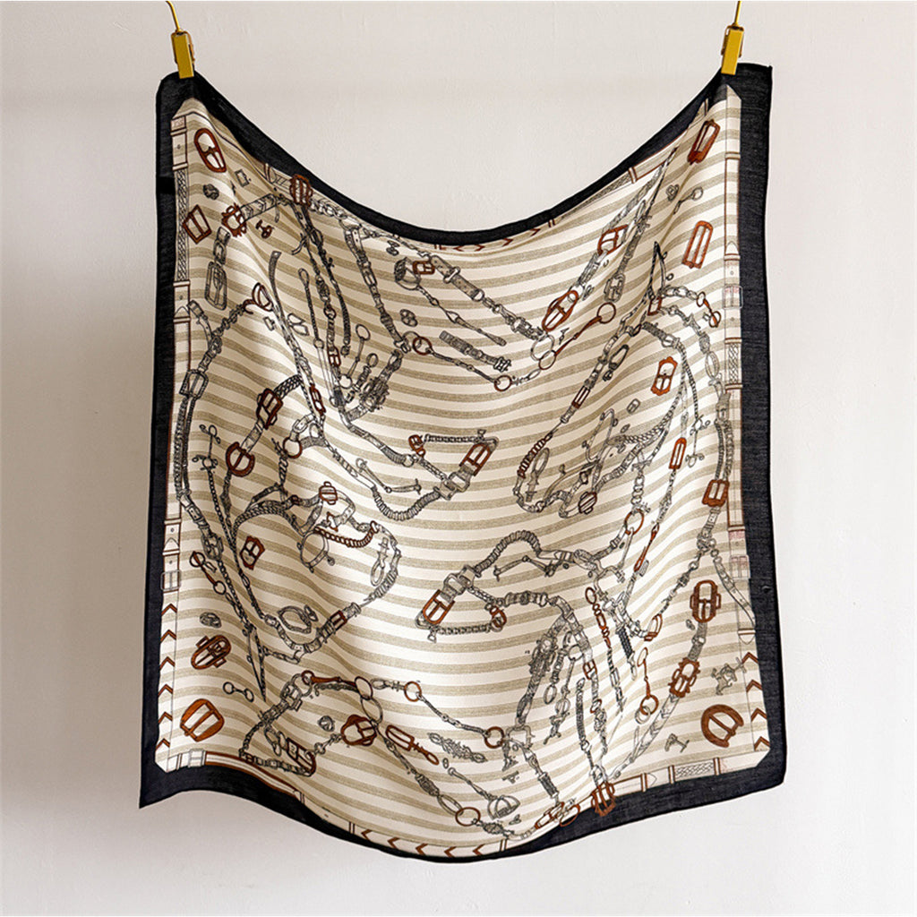 Anna-Kaci Women's Large Equestrian Square Scarf 35 Inch Lightweight Fashion Neck Hair Shawl Wrap
