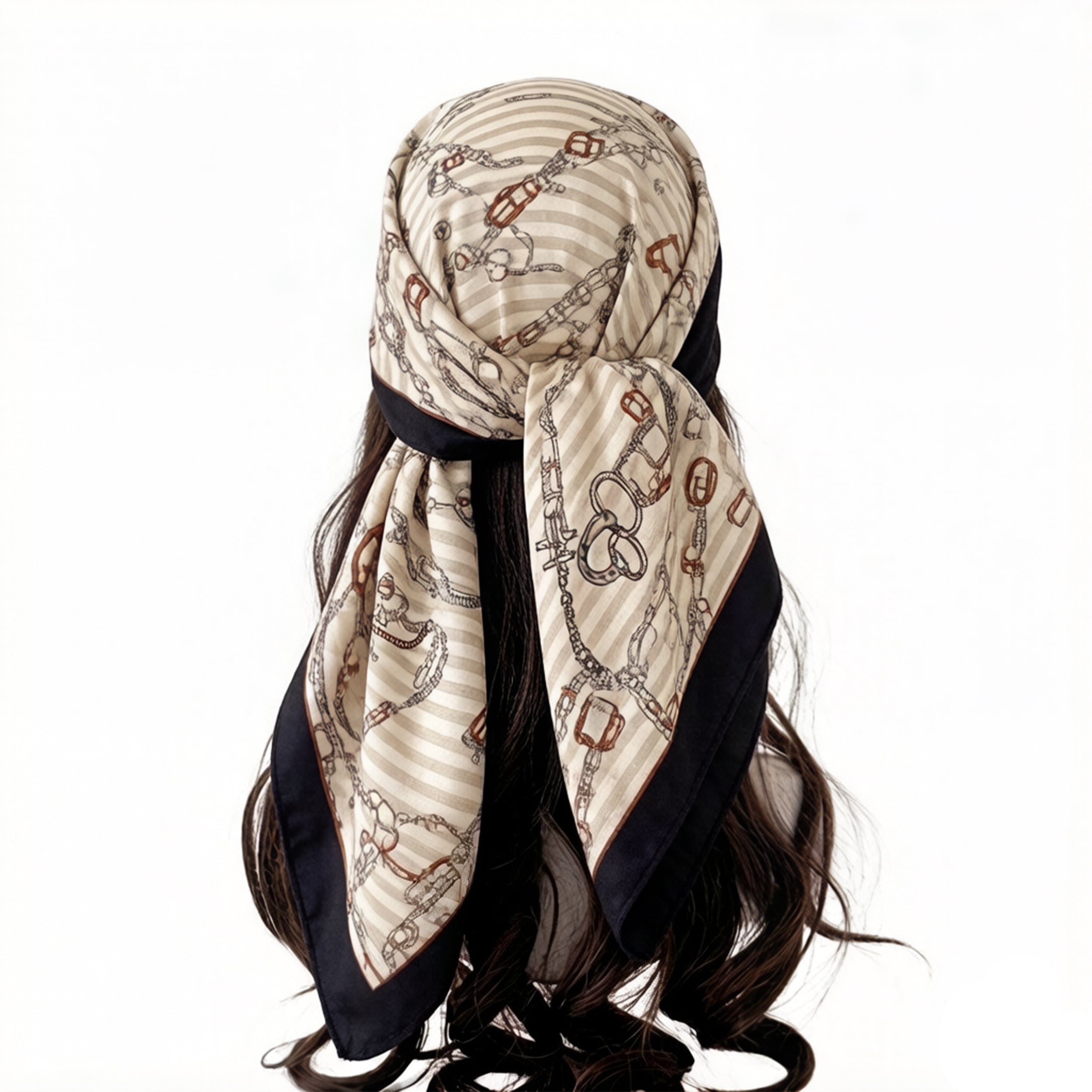 Anna-Kaci Women's Large Equestrian Square Scarf 35 Inch Lightweight Fashion Neck Hair Shawl Wrap