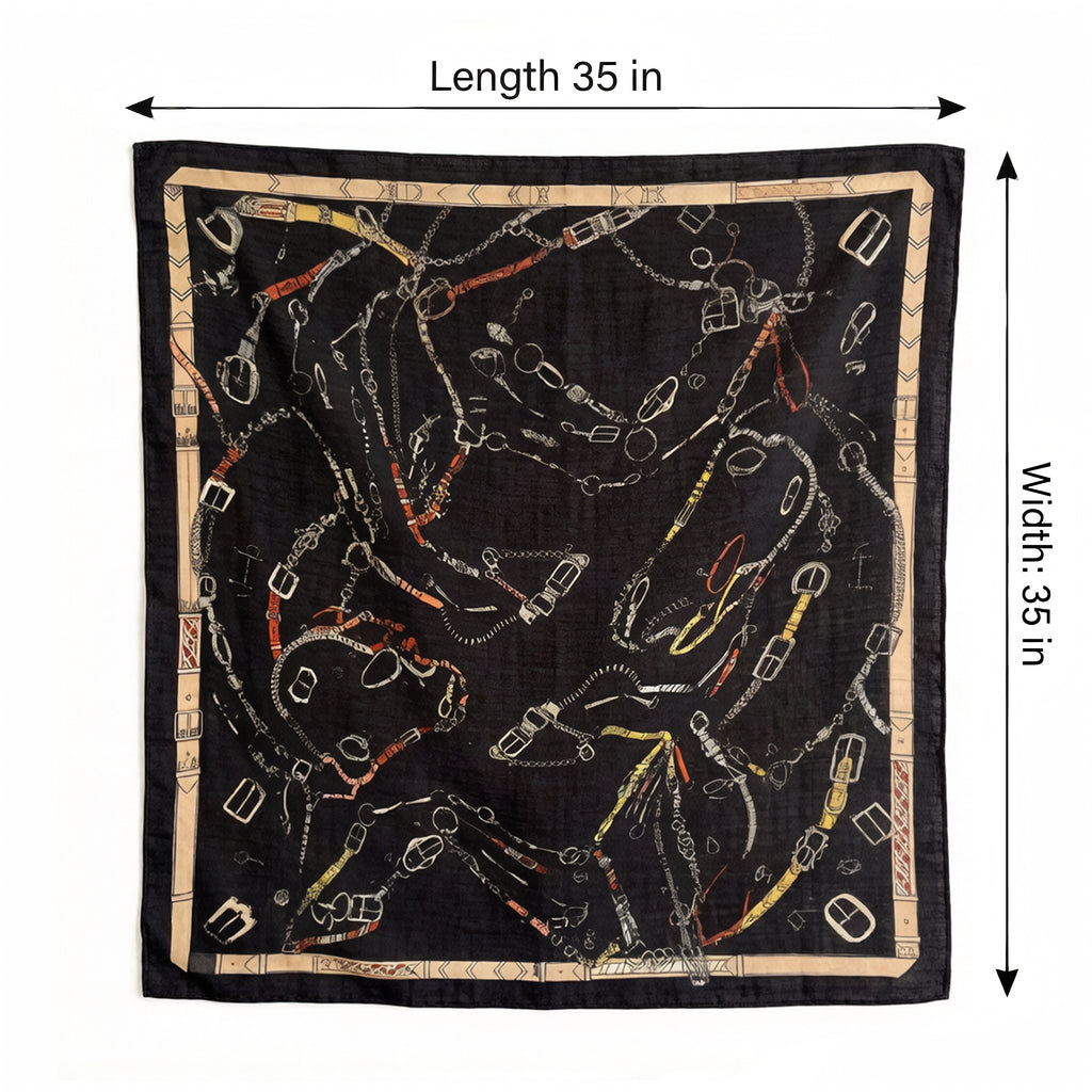 Anna-Kaci Women's Large Equestrian Square Scarf 35 Inch Lightweight Fashion Neck Hair Shawl Wrap