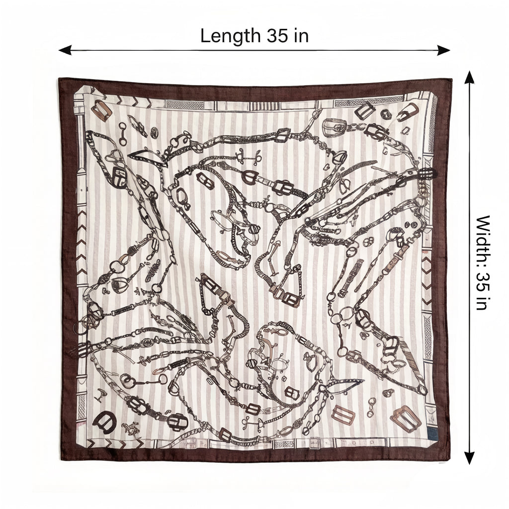 Anna-Kaci Women's Large Equestrian Square Scarf 35 Inch Lightweight Fashion Neck Hair Shawl Wrap