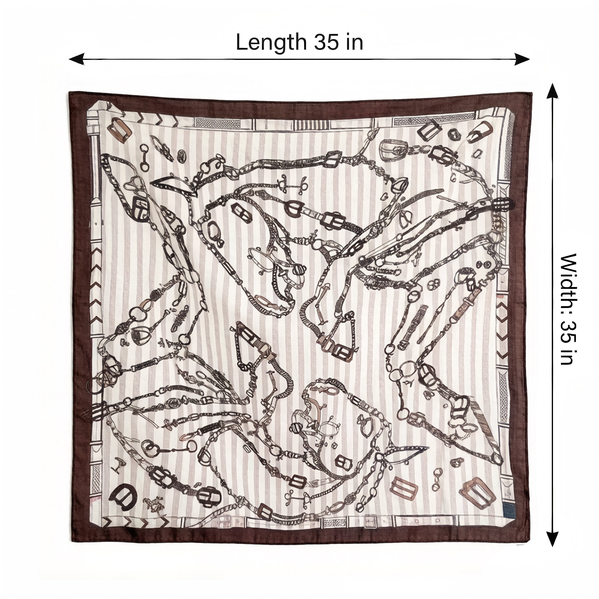 Anna-Kaci Women's Large Equestrian Square Scarf 35 Inch Lightweight Fashion Neck Hair Shawl Wrap