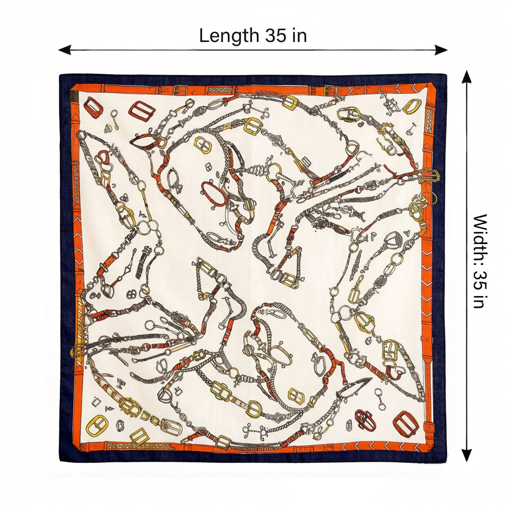Anna-Kaci Women's Large Equestrian Square Scarf 35 Inch Lightweight Fashion Neck Hair Shawl Wrap