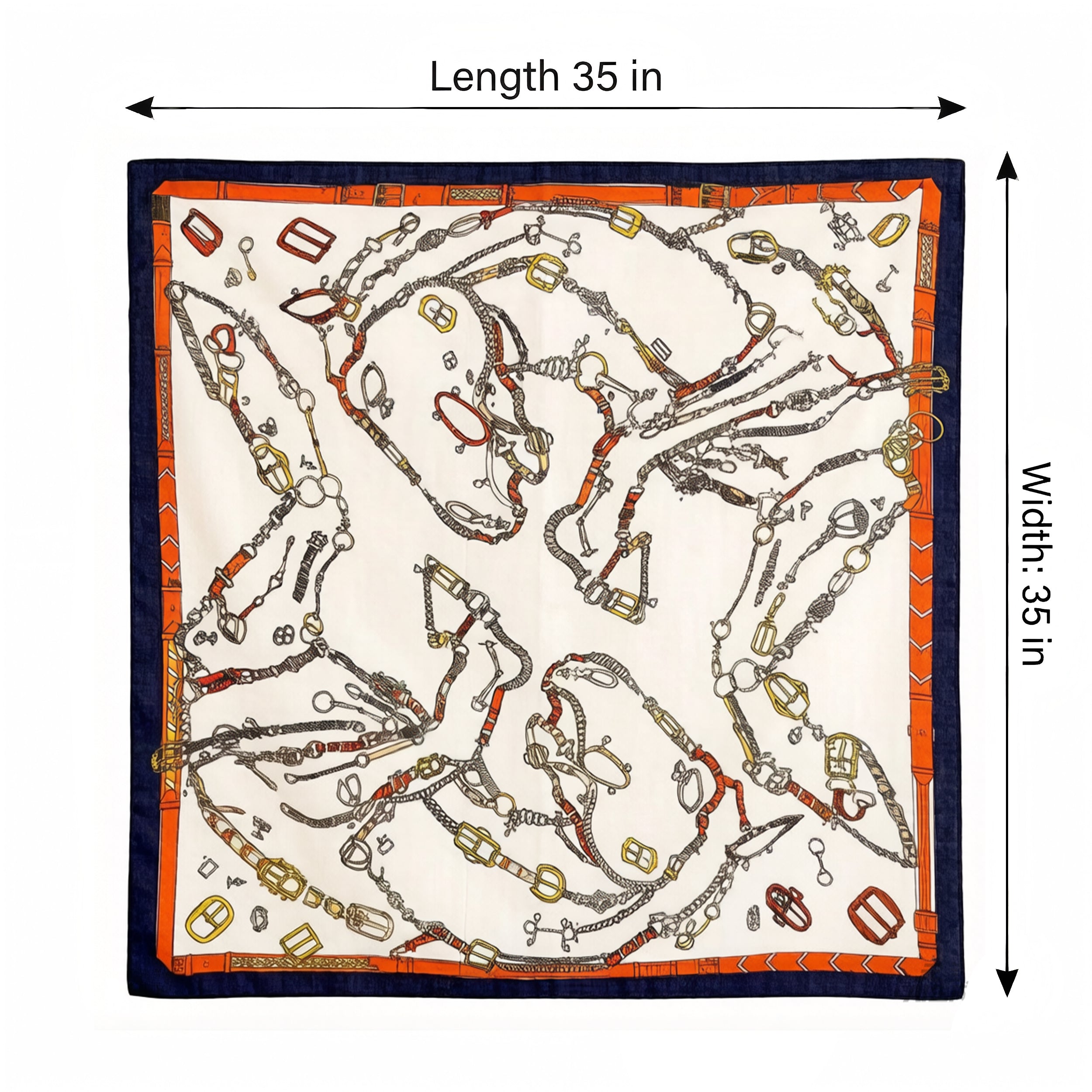 Anna-Kaci Women's Large Equestrian Square Scarf 35 Inch Lightweight Fashion Neck Hair Shawl Wrap