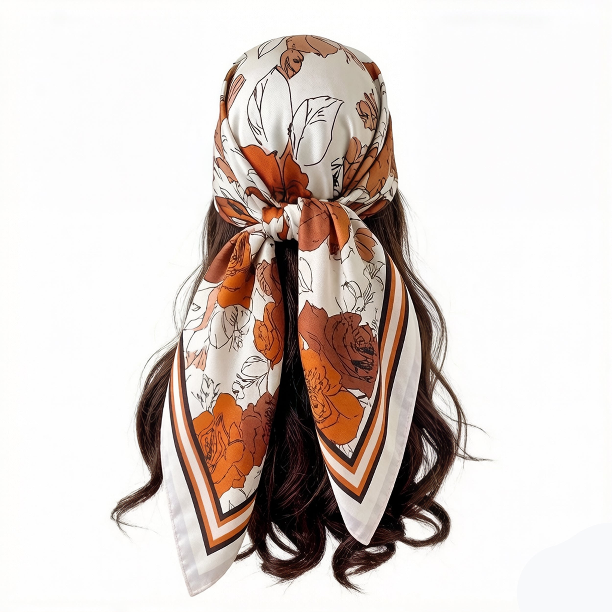 Anna-Kaci Women's Large Floral Square Scarf 35 Inch Lightweight Fashion Head Neck Shawl Wrap