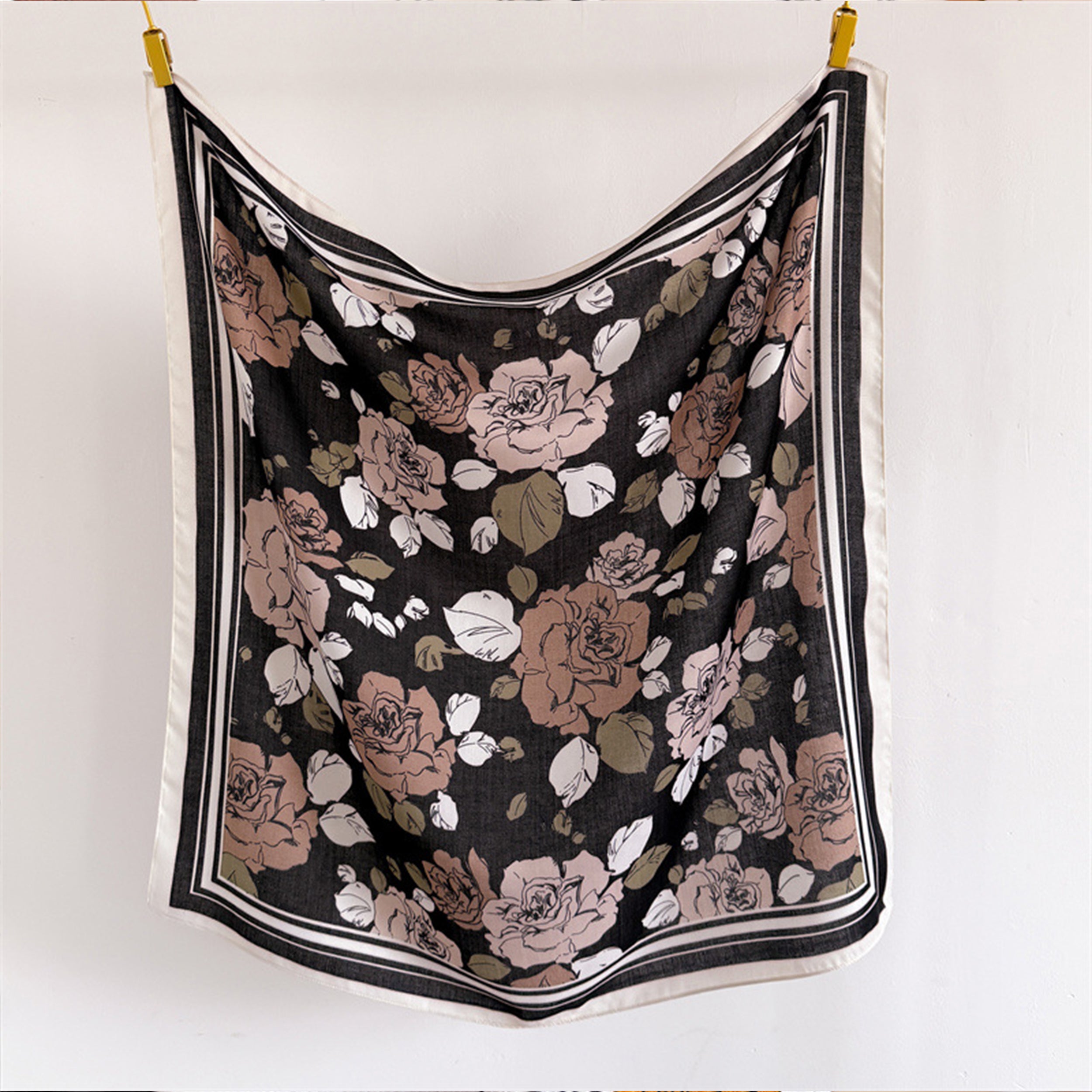 Anna-Kaci Women's Large Floral Square Scarf 35 Inch Lightweight Fashion Head Neck Shawl Wrap