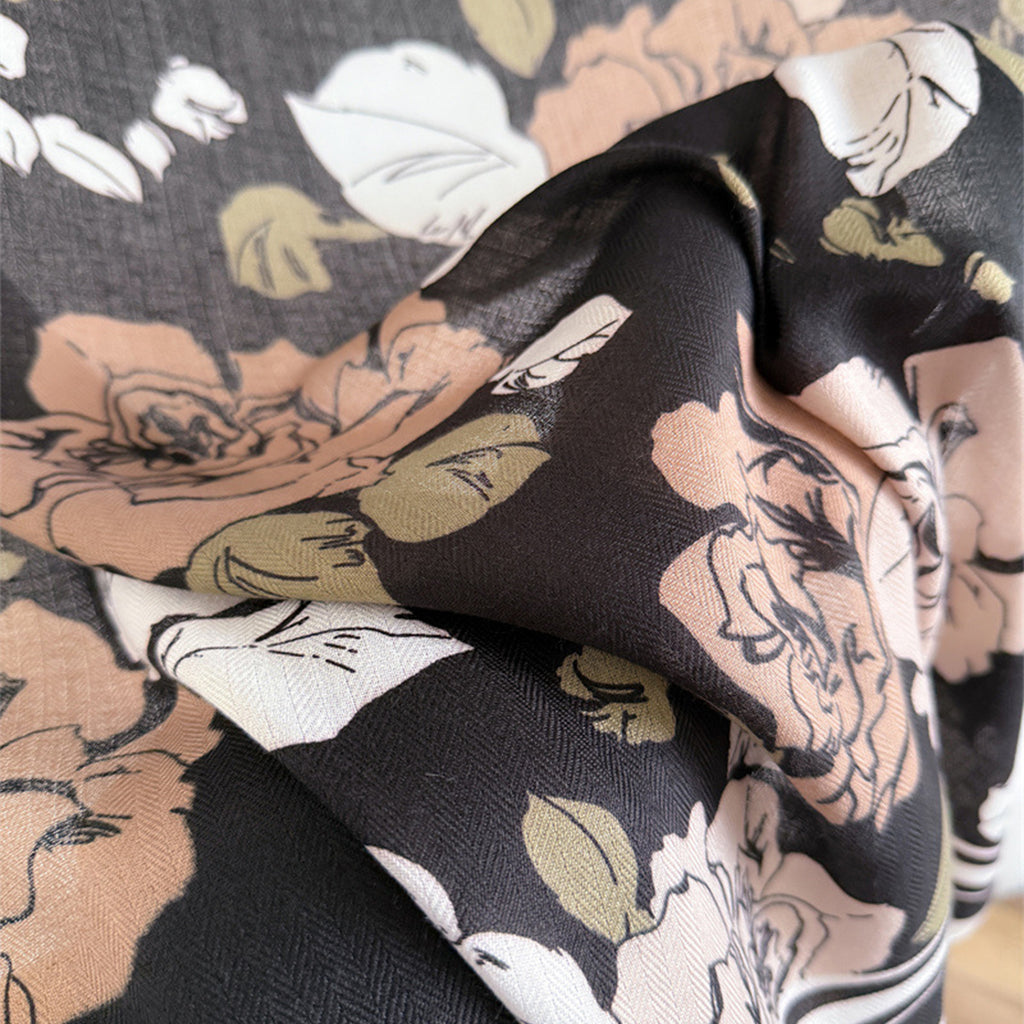 Anna-Kaci Women's Large Floral Square Scarf 35 Inch Lightweight Fashion Head Neck Shawl Wrap