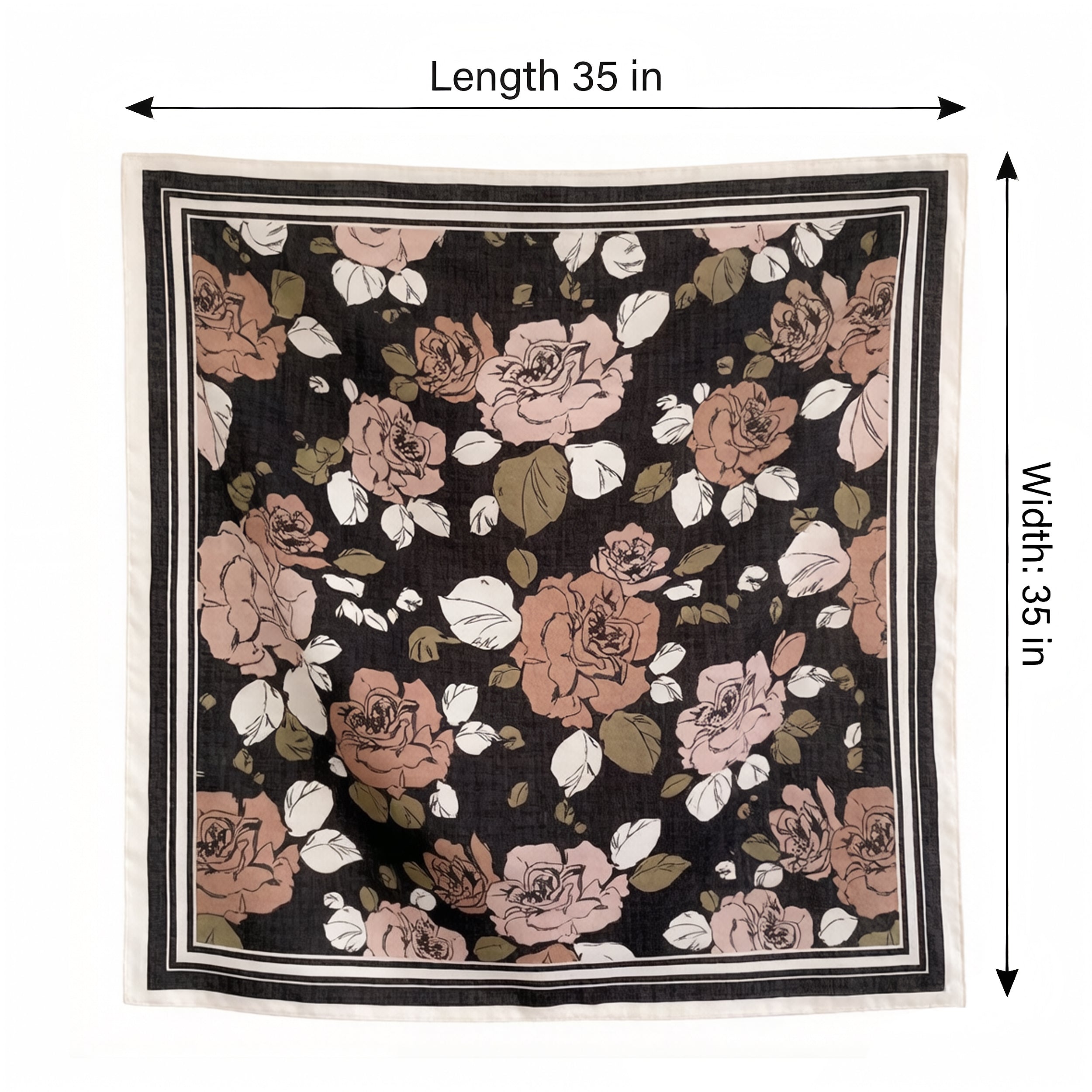 Anna-Kaci Women's Large Floral Square Scarf 35 Inch Lightweight Fashion Head Neck Shawl Wrap
