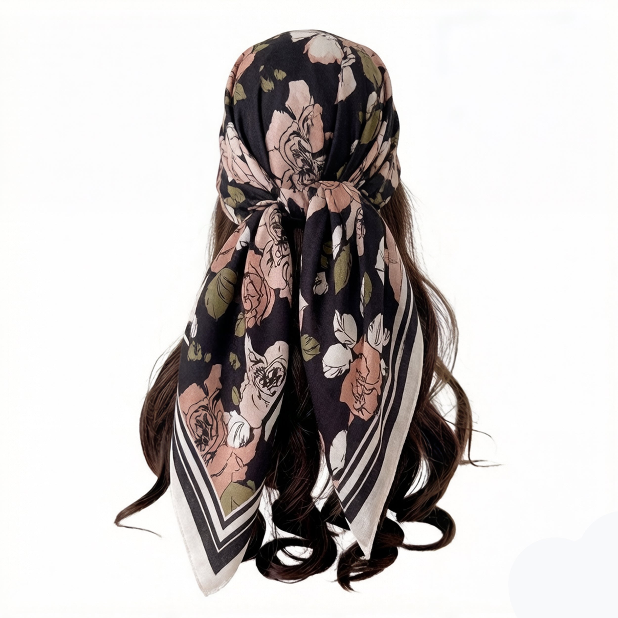 Anna-Kaci Women's Large Floral Square Scarf 35 Inch Lightweight Fashion Head Neck Shawl Wrap