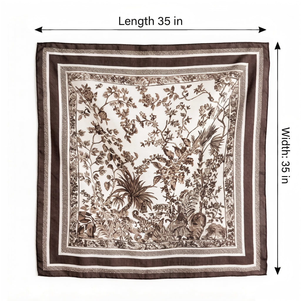 Anna-Kaci Women's Large Botanical Square Scarf 35 Inch Lightweight Fashion Neck Hair Shawl Wrap