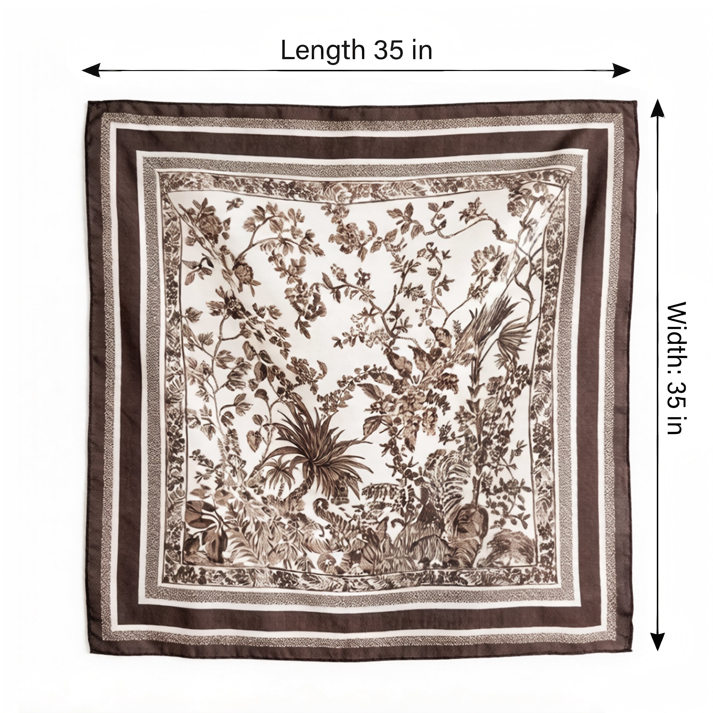 Anna-Kaci Women's Large Botanical Square Scarf 35 Inch Lightweight Fashion Neck Hair Shawl Wrap