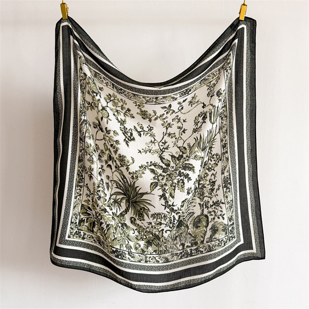 Anna-Kaci Women's Large Botanical Square Scarf 35 Inch Lightweight Fashion Neck Hair Shawl Wrap