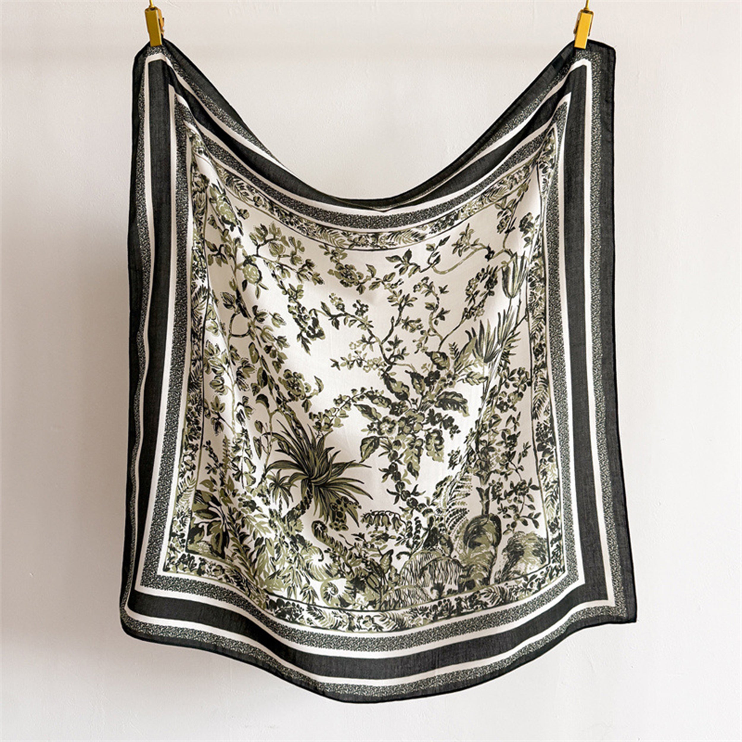 Anna-Kaci Women's Large Botanical Square Scarf 35 Inch Lightweight Fashion Neck Hair Shawl Wrap