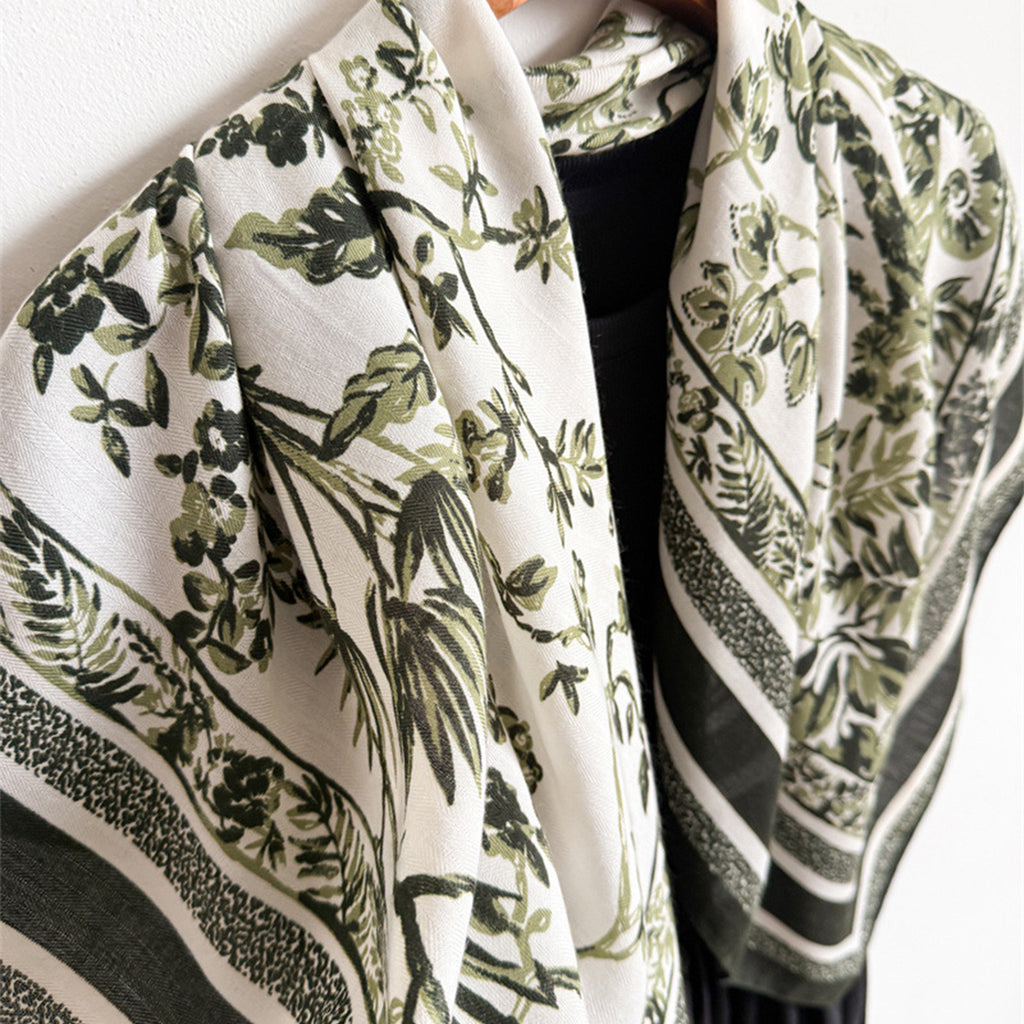 Anna-Kaci Women's Large Botanical Square Scarf 35 Inch Lightweight Fashion Neck Hair Shawl Wrap