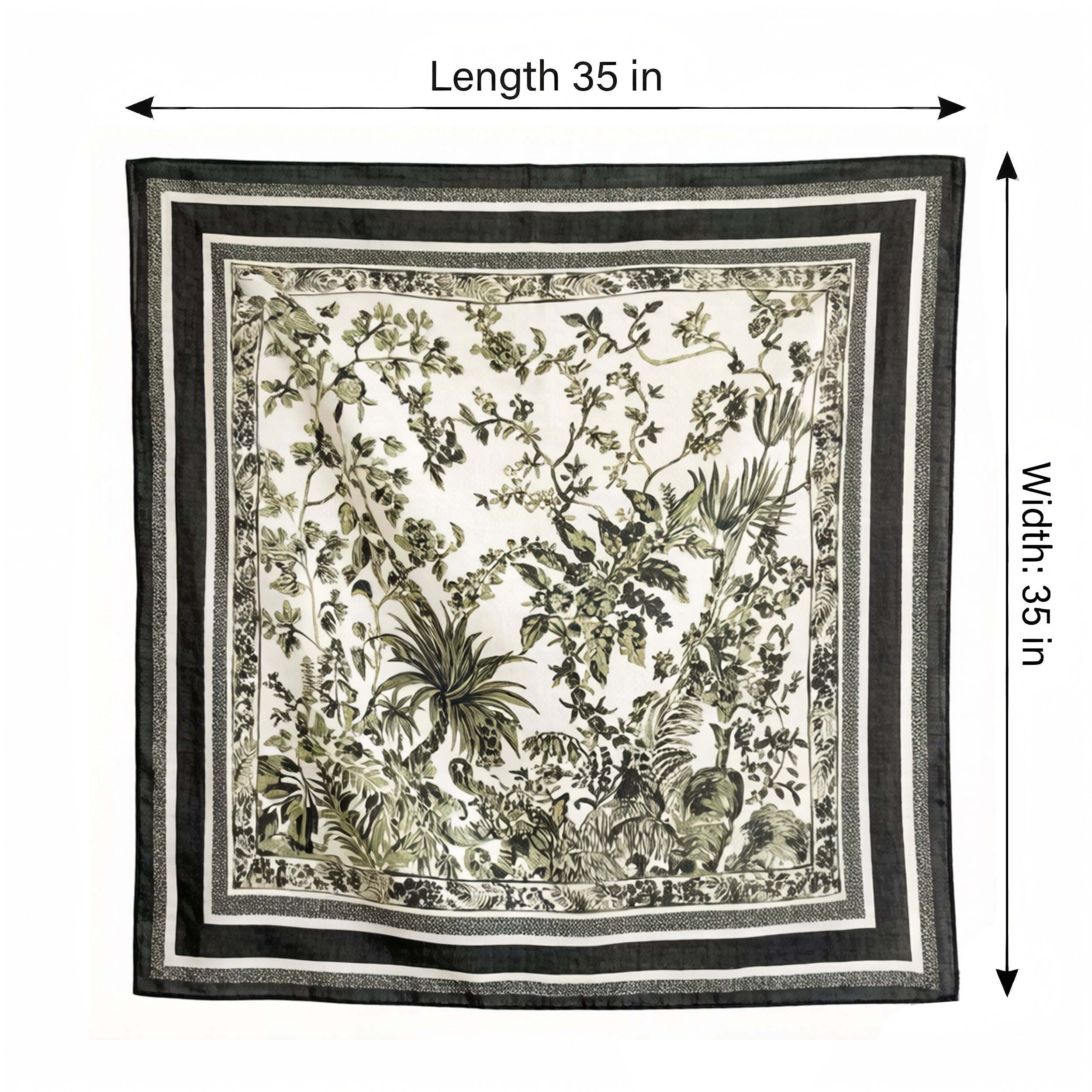 Anna-Kaci Women's Large Botanical Square Scarf 35 Inch Lightweight Fashion Neck Hair Shawl Wrap