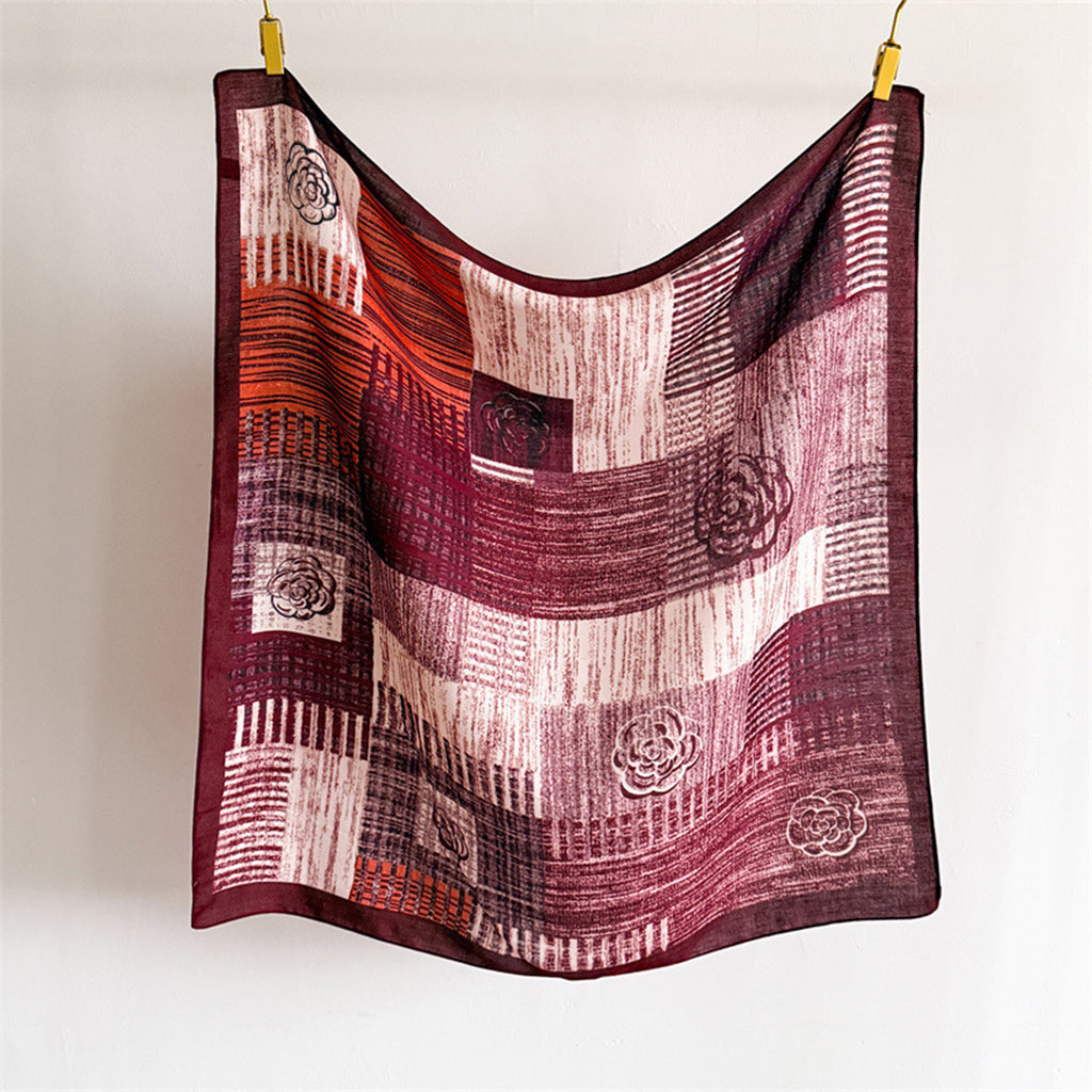 Anna-Kaci Women's Large Abstract Square Scarf 35 Inch Lightweight Fashion Neck Hair Shawl Wrap