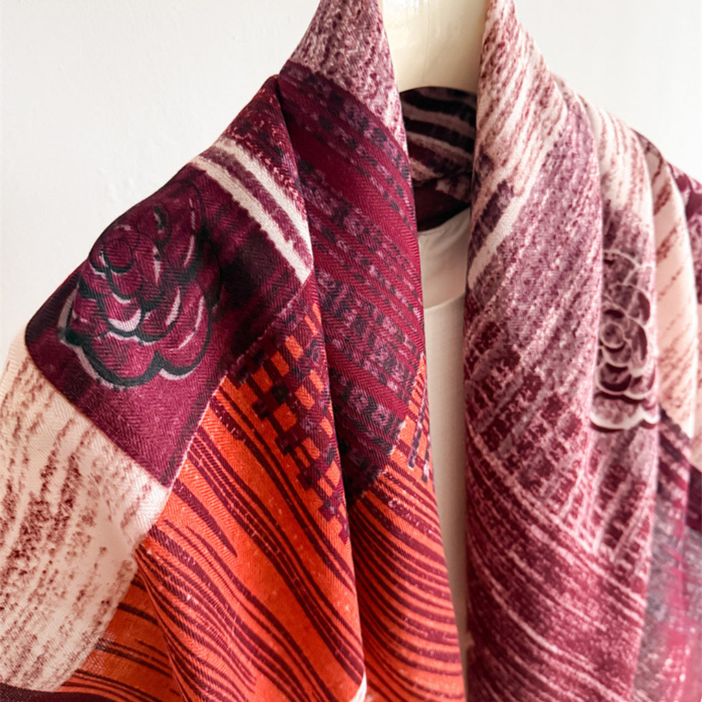Anna-Kaci Women's Large Abstract Square Scarf 35 Inch Lightweight Fashion Neck Hair Shawl Wrap