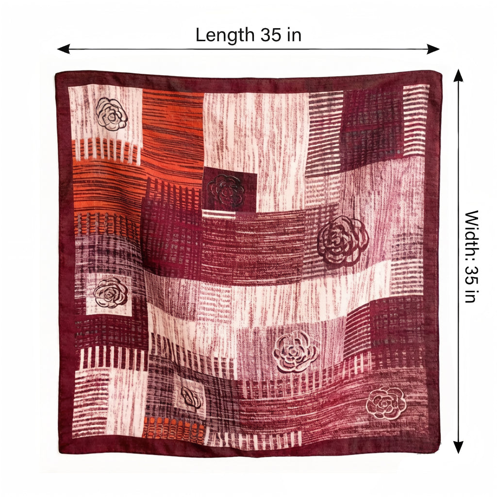 Anna-Kaci Women's Large Abstract Square Scarf 35 Inch Lightweight Fashion Neck Hair Shawl Wrap