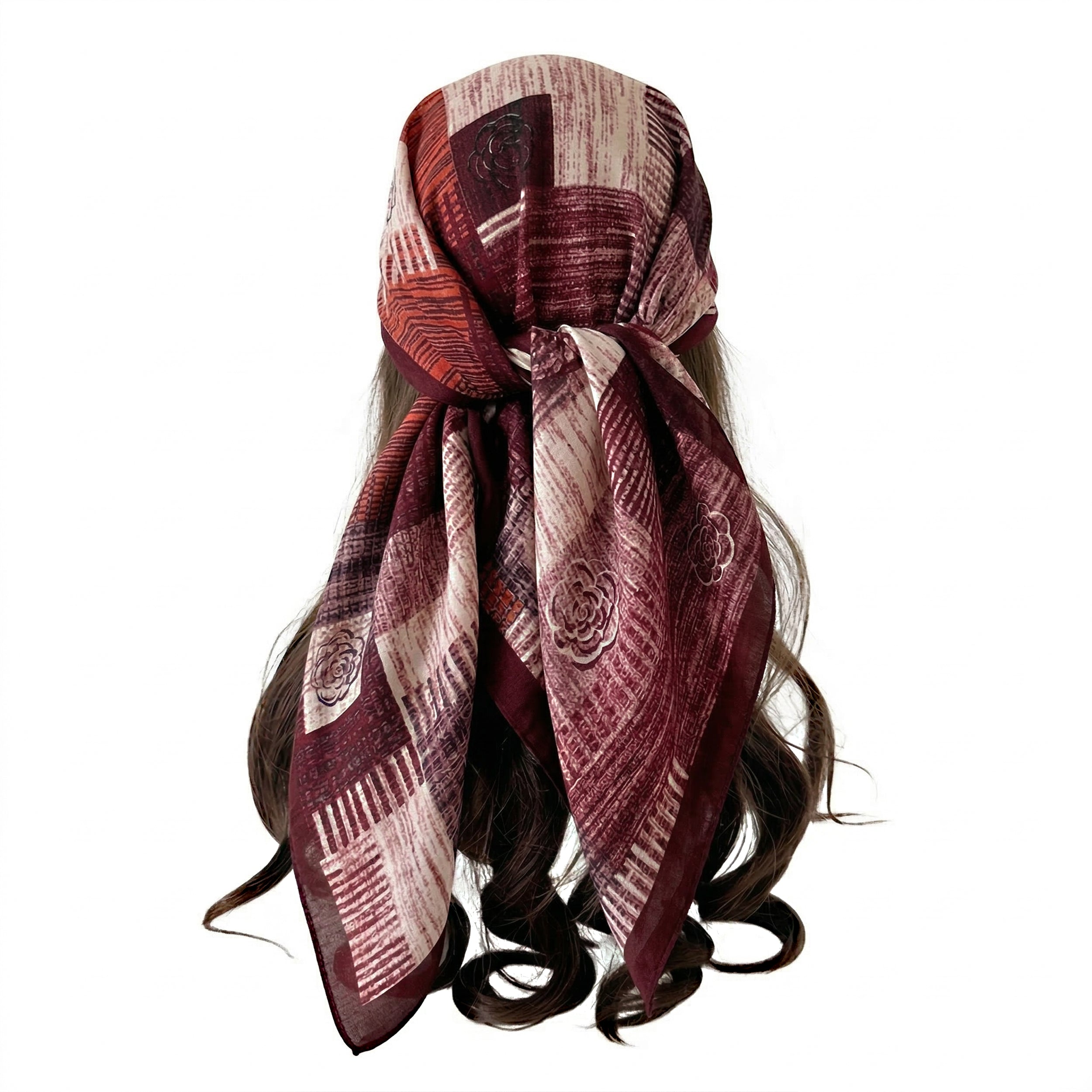 Anna-Kaci Women's Large Abstract Square Scarf 35 Inch Lightweight Fashion Neck Hair Shawl Wrap