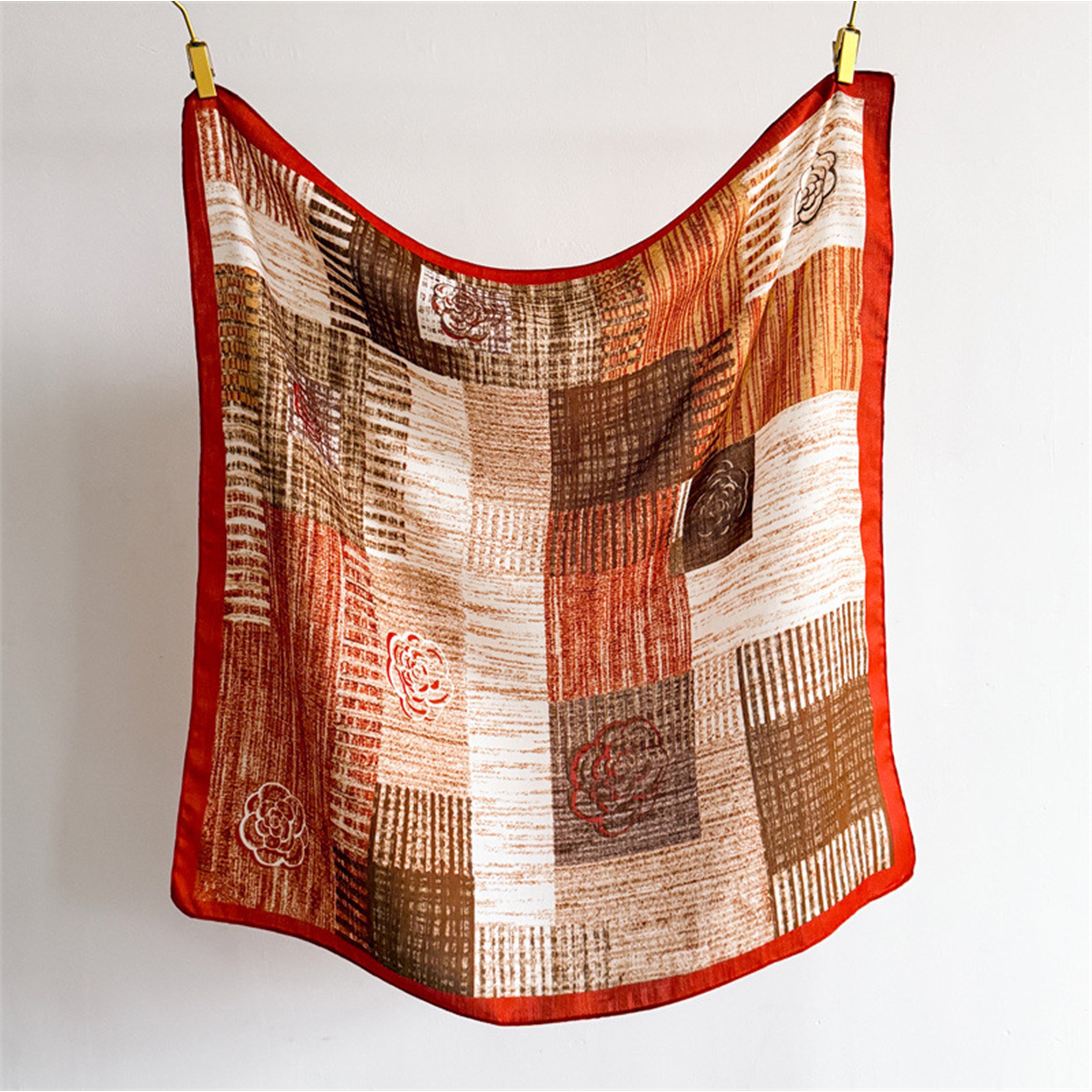 Anna-Kaci Women's Large Abstract Square Scarf 35 Inch Lightweight Fashion Neck Hair Shawl Wrap