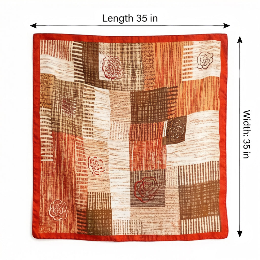 Anna-Kaci Women's Large Abstract Square Scarf 35 Inch Lightweight Fashion Neck Hair Shawl Wrap