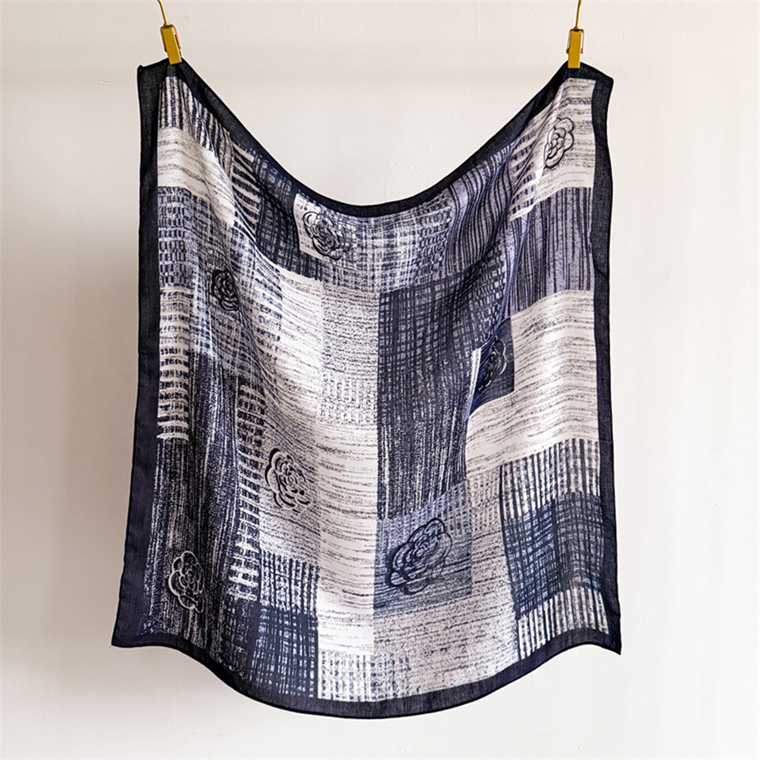 Anna-Kaci Women's Large Abstract Square Scarf 35 Inch Lightweight Fashion Neck Hair Shawl Wrap