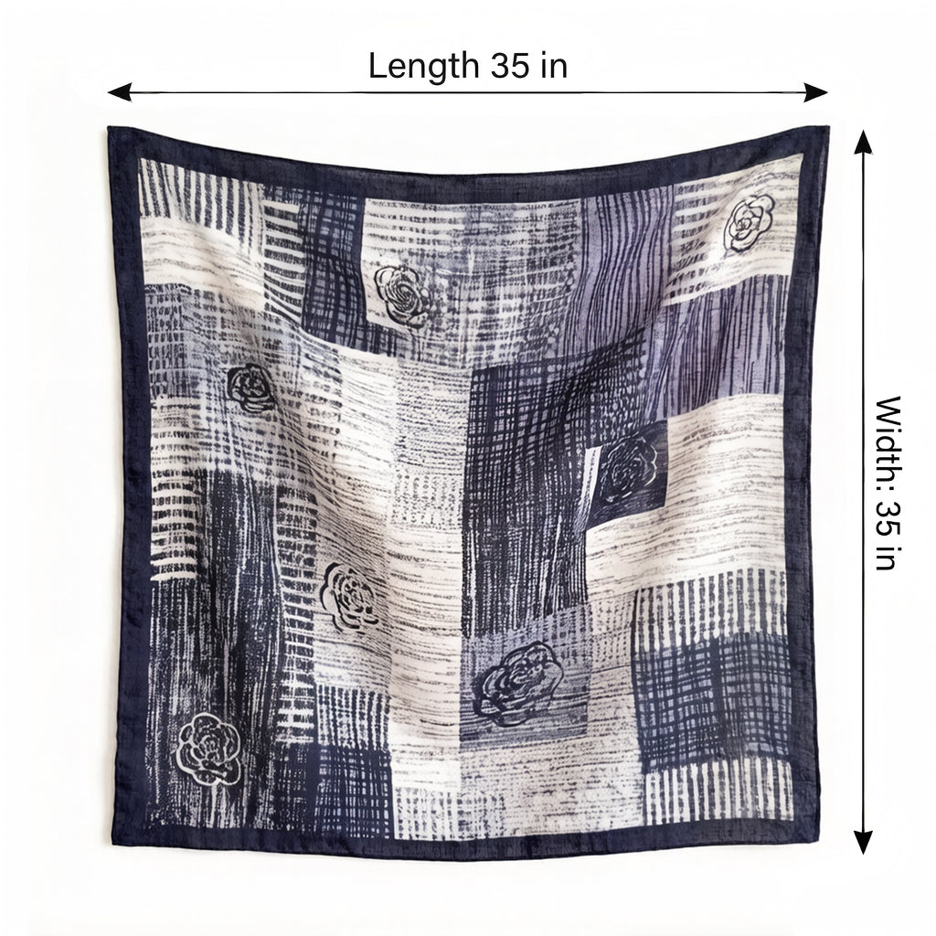 Anna-Kaci Women's Large Abstract Square Scarf 35 Inch Lightweight Fashion Neck Hair Shawl Wrap